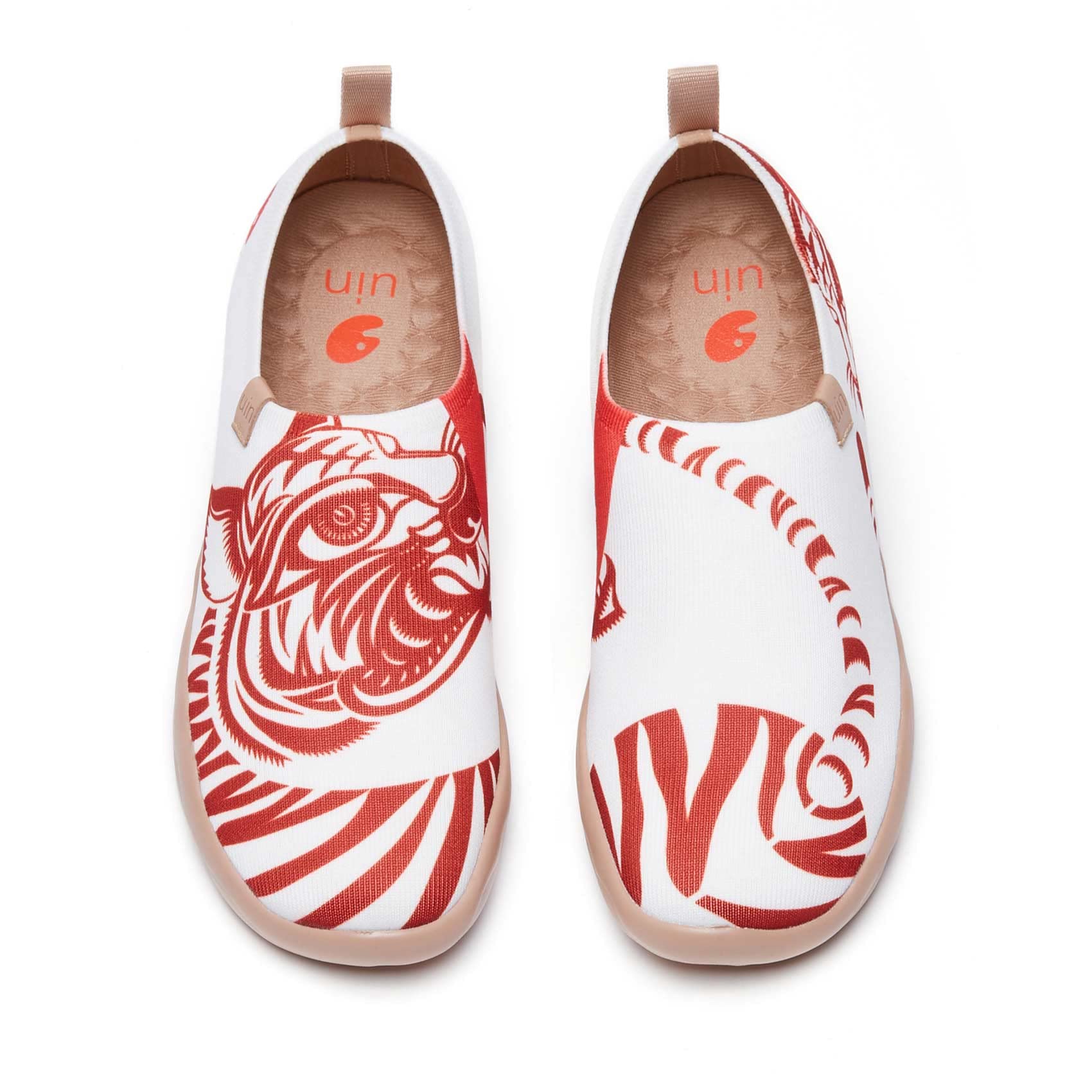 UIN Women's Slip-On Canvas Loafers - Lightweight Comfortable Walking Shoes for Travel & Casual Wear | Fashion Sneakers with Chinese Art Design | Perfect for Daily Commute, City Walks & Weekend Outings