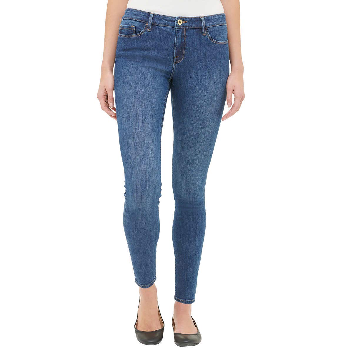 Tommy Hilfiger Women's Mid Rise Skinny Jeans - Bright Blue Wash (Size 4) | Stretch Denim Pants for Casual Wear & Everyday Outfits