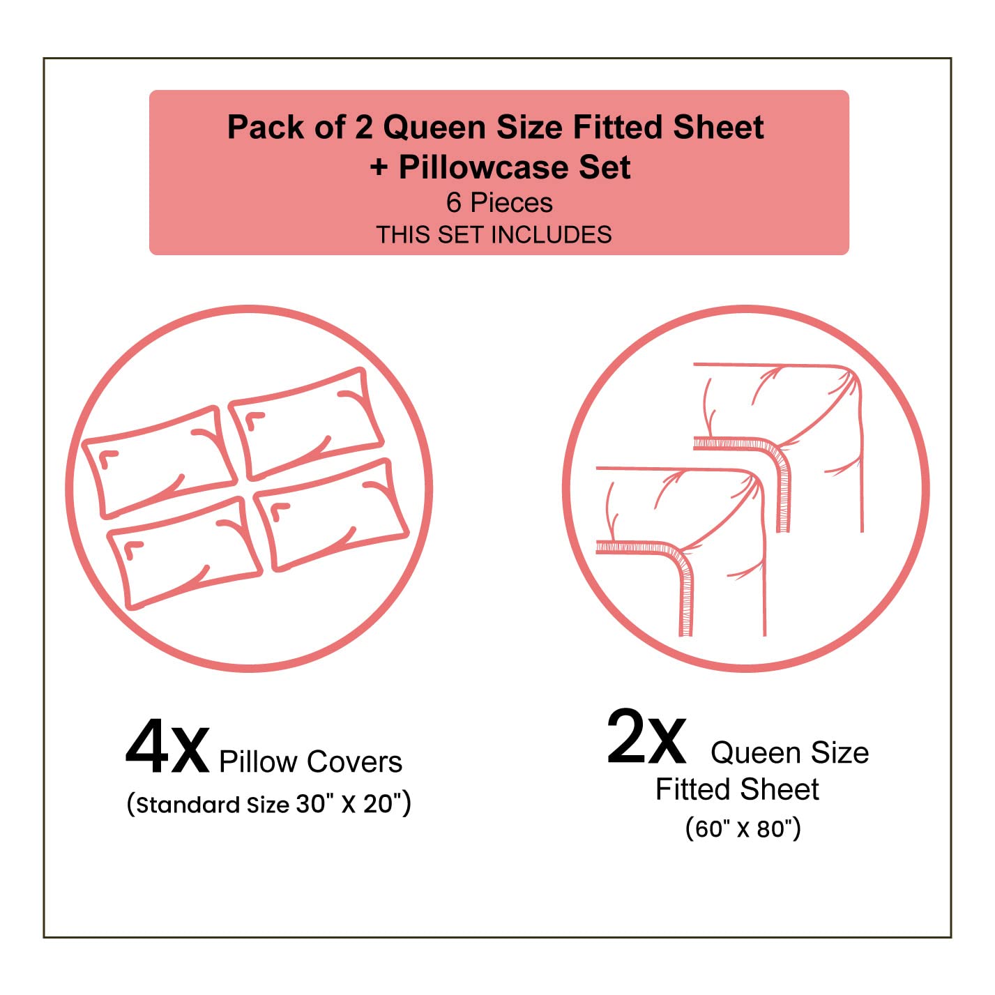 Ambesonne 2-Pack Queen Size Fitted Sheet Set with 4 Pillow Shams - Vibrant Balloon Sky Design, Soft Wrinkle-Resistant Bedding for Guest Rooms & Kids' Bedrooms (Multicolor)