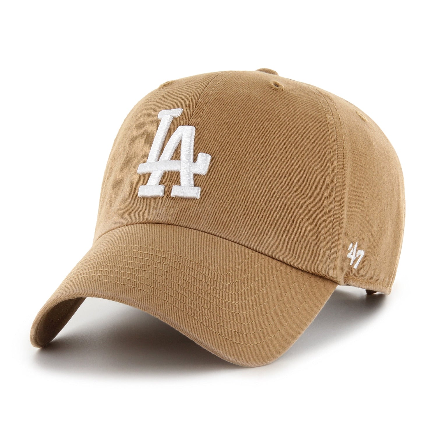 47 Brand Los Angeles Dodgers Cleanup Adjustable Baseball Cap - Brown & White - Perfect for Game Day, Outdoor Sports & Casual Wear