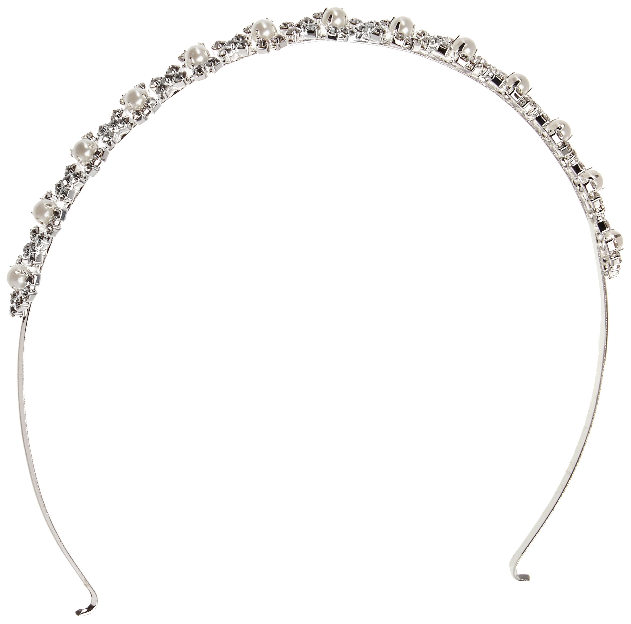 Darice Silver Tiara Headband for Women - Elegant Rhinestone Bridal Hair Accessories for Weddings, Prom, Pageants & Special Occasions