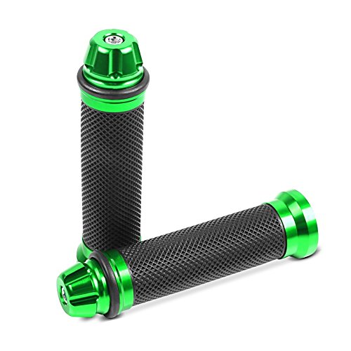Kawasaki Ninja H2 Compatible Handlebar Grips - 2X Green Motorcycle Hand Grips for Comfort & Control | Perfect for Street Riding & Racing