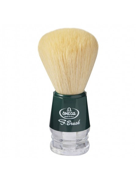 Omega S Brush Synthetic Shaving Brush 10018 - Premium Shaving Brush for Men, Soft Synthetic Bristles for Smooth Shaving - Perfect for Wet Shaving, Beard Grooming & Luxury Bathroom Essentials