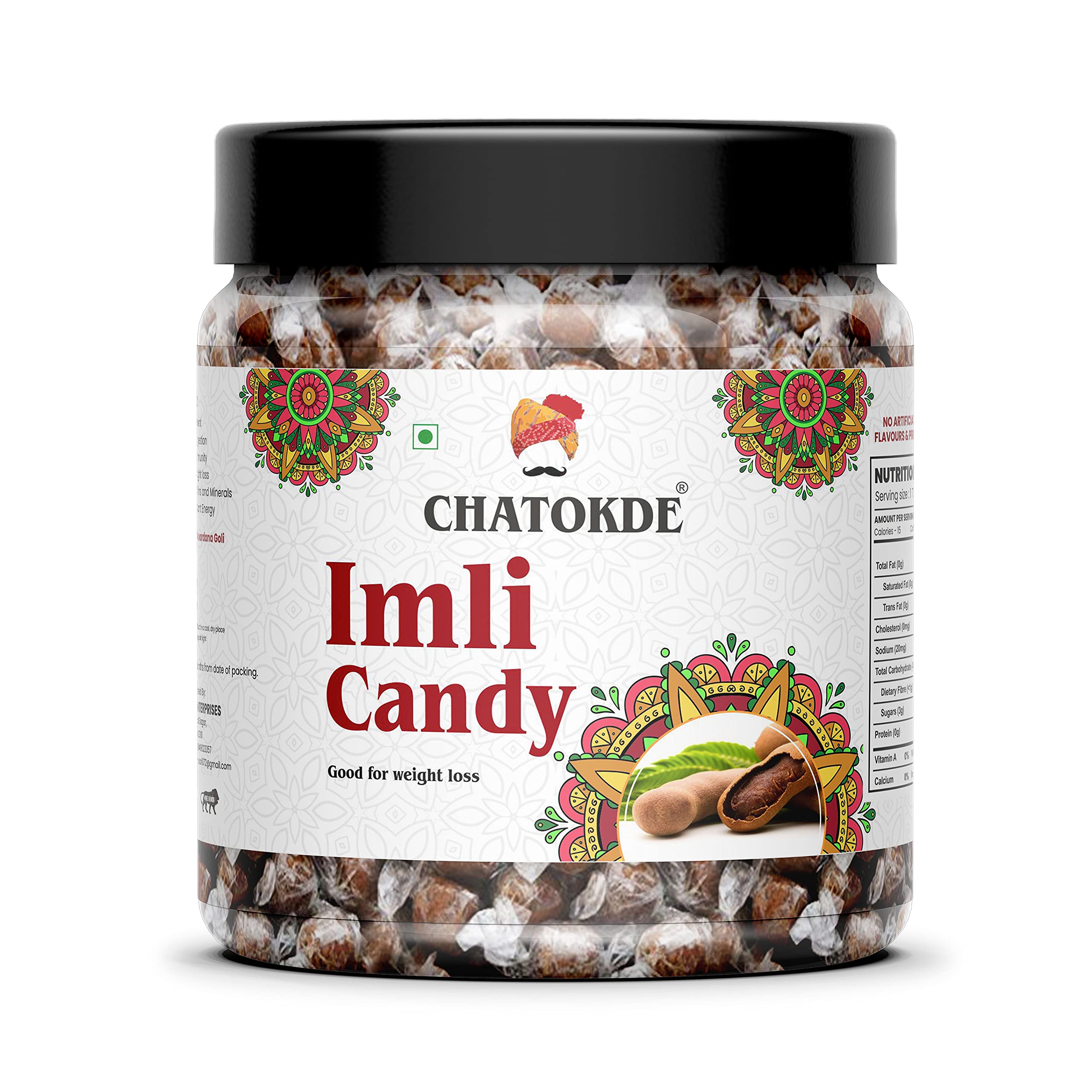 CHATOKDE Imli Candy - Khatti Methi Tamarind Twist Candy, 250G Jar - Sweet & Tangy Indian Snack for Parties, Gifting & Movie Nights