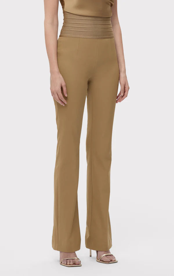 Emery Pants for Women - High Waisted Casual Trousers in Latte Brown | Perfect for Office, Travel & Everyday Wear