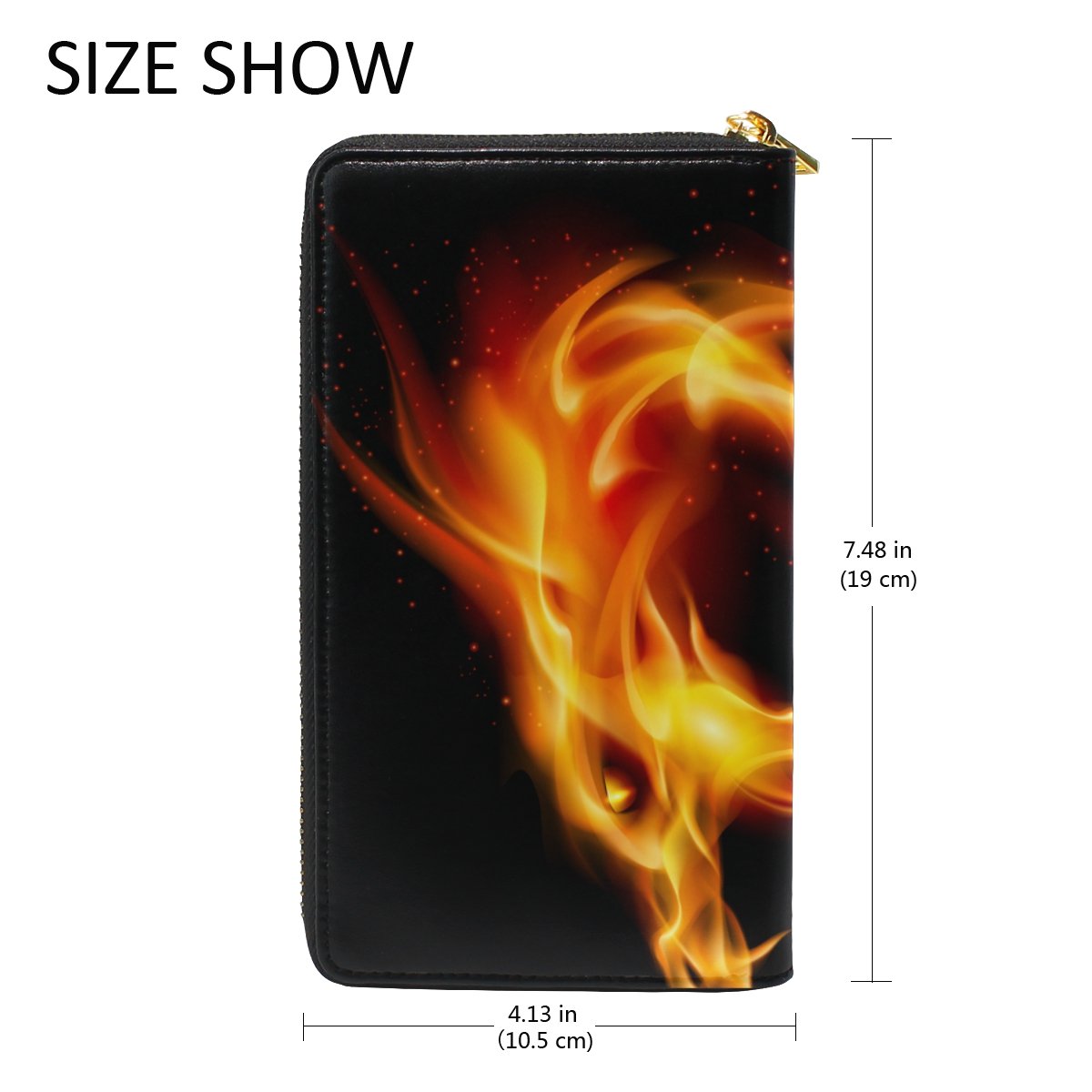 U LIFE Magic Fire Wild Dragon Animal Leather Wallet - RFID Blocking Cash & Card Holder for Men & Women - Perfect for Travel, Gifts, and Everyday Use