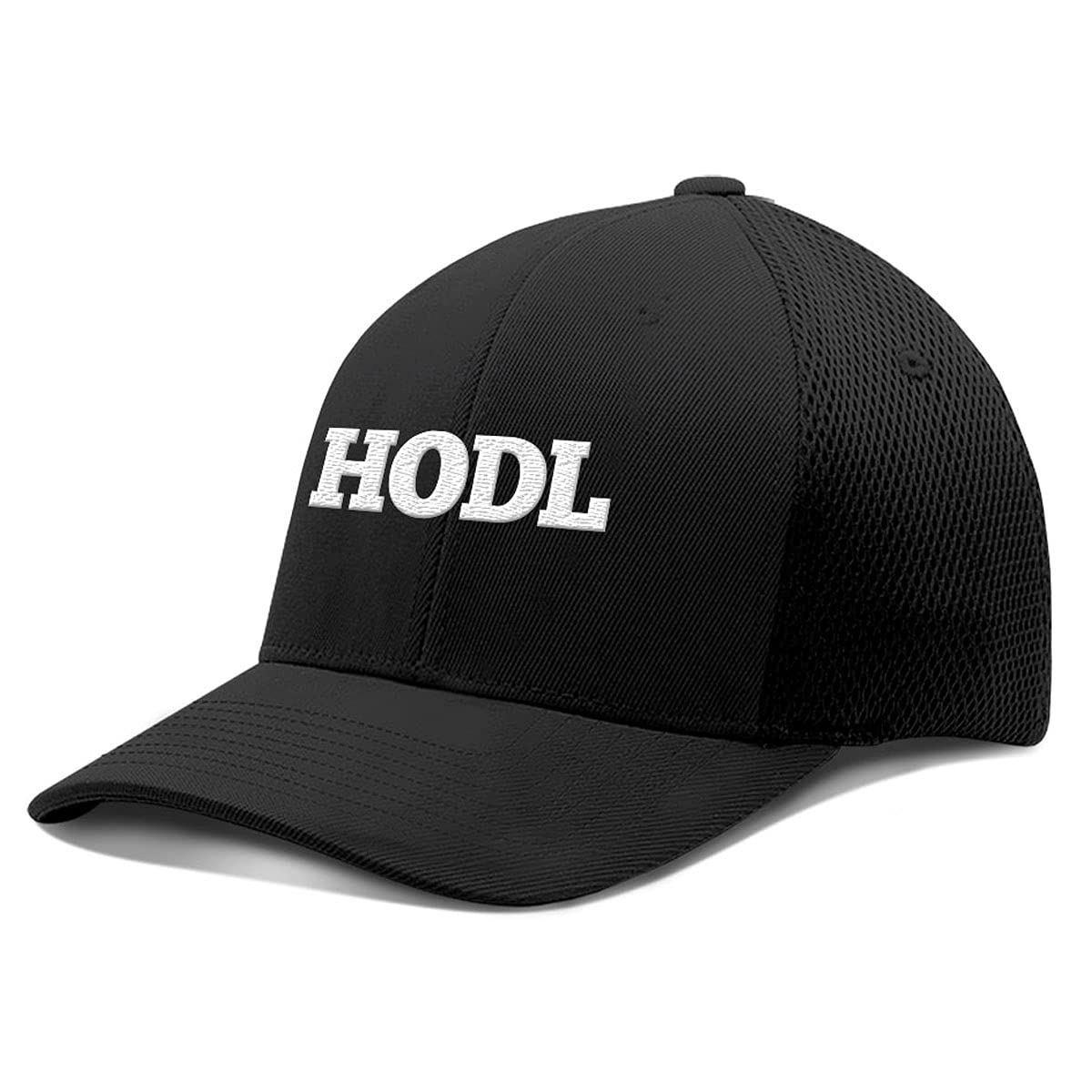 HODL Cryptocurrency Trading Baseball Cap by BustedTees - Adjustable Flexfit Hat for Bitcoin Enthusiasts, Perfect for Crypto Conferences & Blockchain Events
