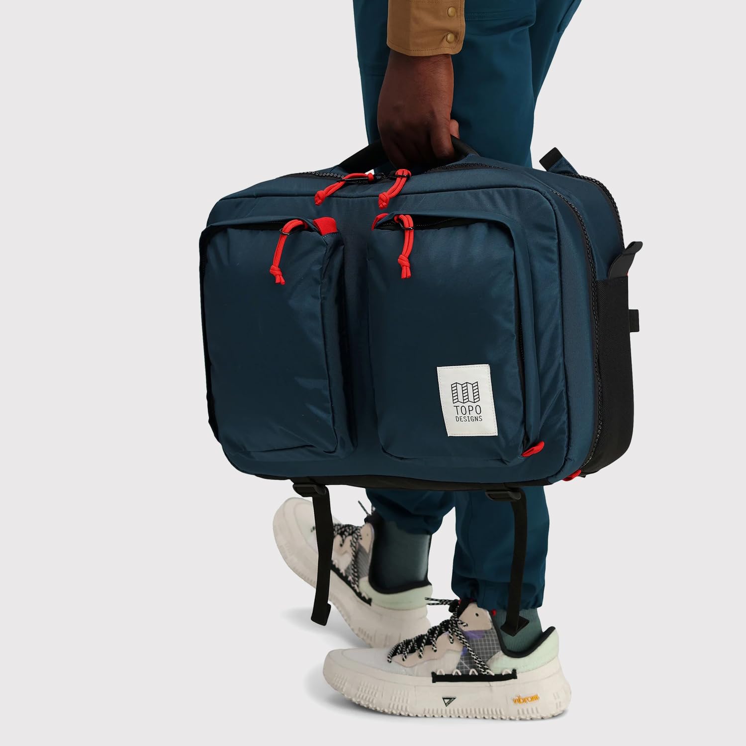 Topo Designs Global Briefcase - Durable Eco-Friendly Laptop Bag for Men & Women, Water-Resistant Travel Backpack with Oversized Zips, Perfect for Commuting, Business Trips & Daily Use (Navy Blue)