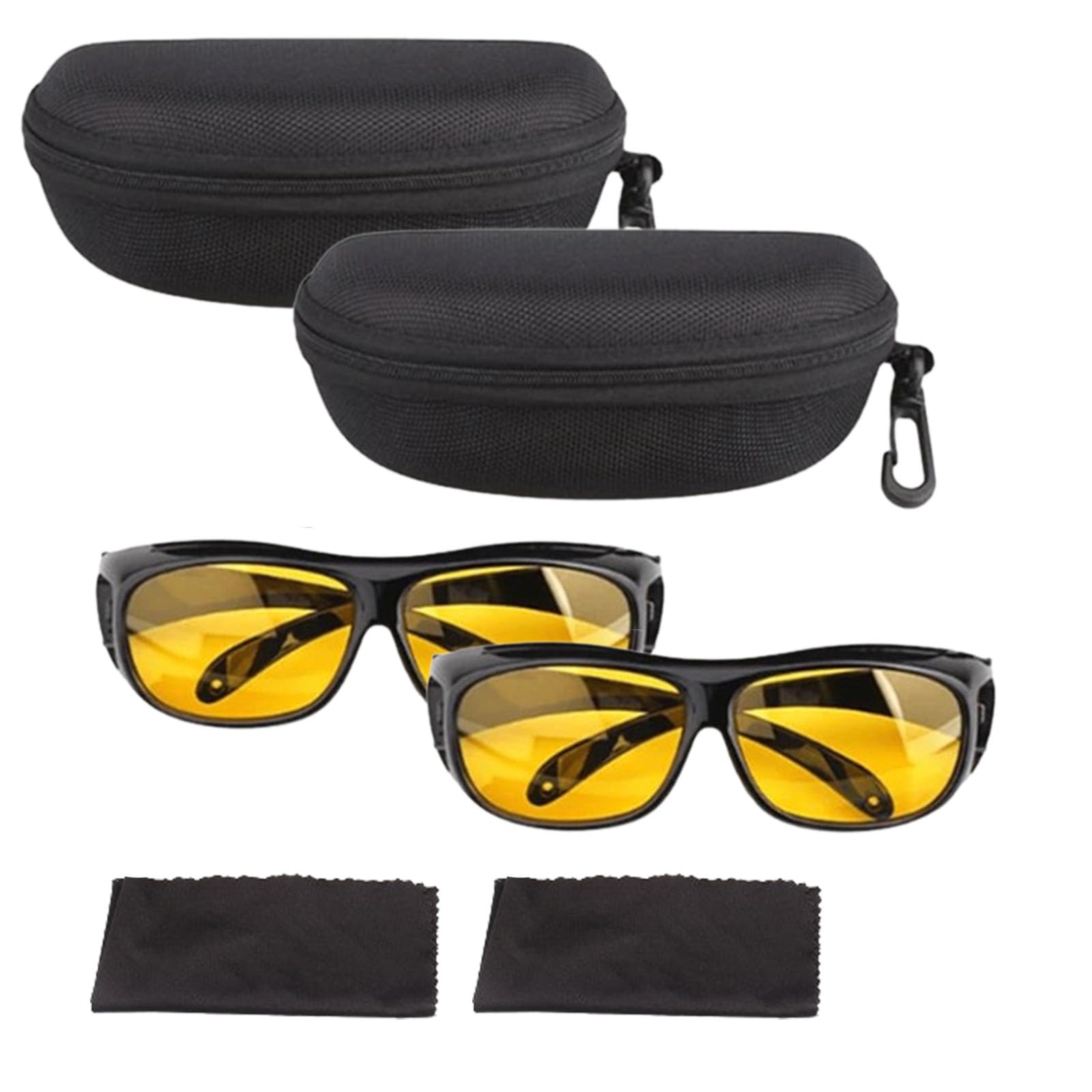 Night Vision Glasses for Driving - Anti-Glare Wrap Around Sunglasses with Enhanced Visibility for Night Driving, Outdoor Sports & Low Light Conditions