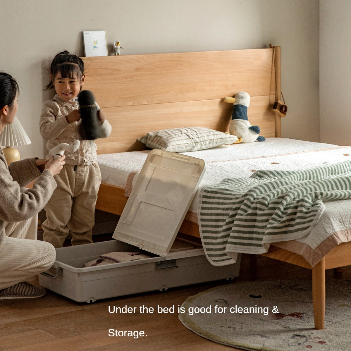Solid Wood Kids Bed - Beech or Oak Frame - Soft Single Bed for Toddlers & Children - Perfect for Bedrooms, Daycare, or Guest Rooms