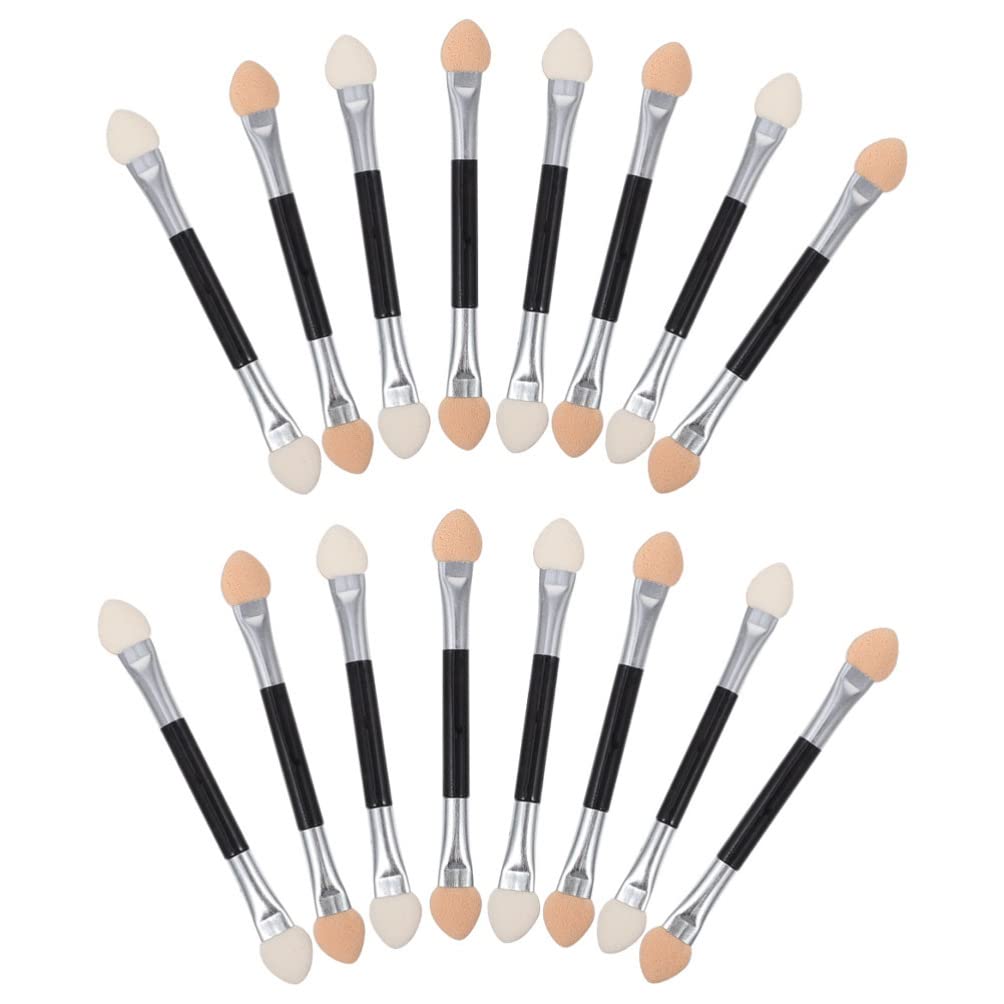 Lurrose 30pcs Dual-End Foam Makeup Sponges - Oval Eyeshadow Applicators with Tipped Ends, Soft Blending Sponge for Cream & Powder Cosmetics - Perfect for Professional Makeup Artists & Beginners (Great for Eyeshadow, Concealer & Foundation Application)