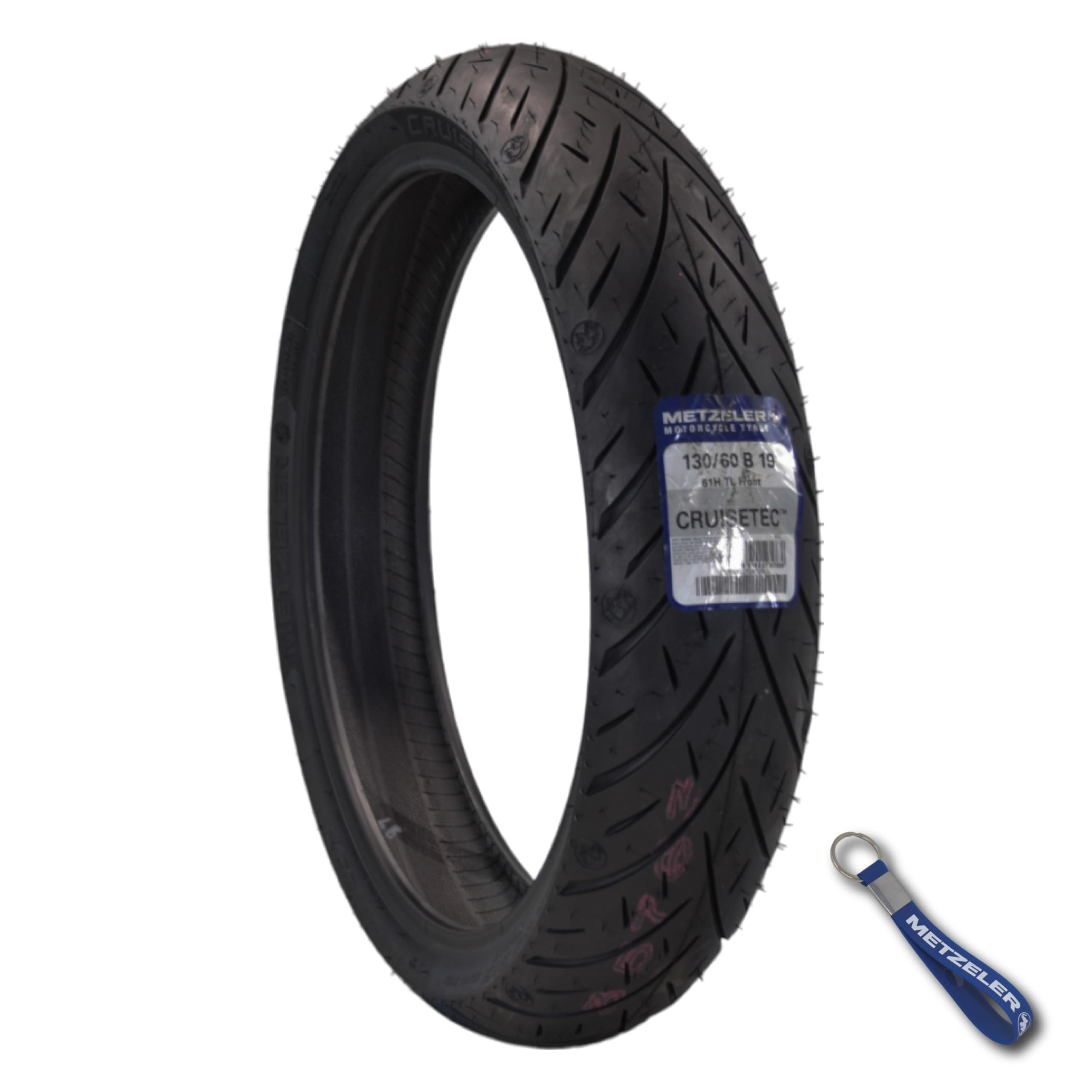 Metzeler Cruisetec 130/60B19 61H TL V-Twin Motorcycle Front Tire - High Performance Cruiser & Touring Tire for Enhanced Handling & Comfort - Perfect for Harley-Davidson, Indian & Custom Bikes - Includes Free Keychain - Ideal for Long Distance Rides & Highway Cruising