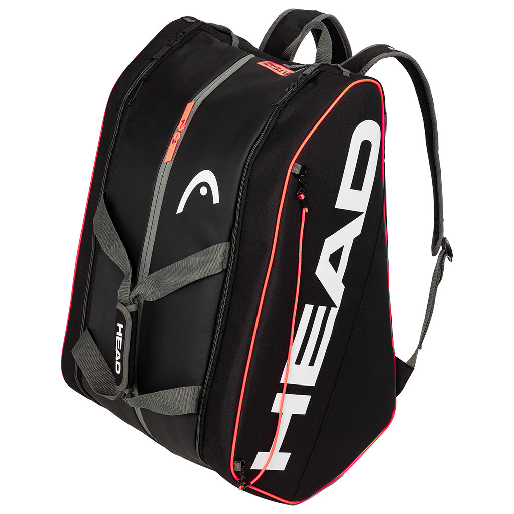 Head Tour Pickleball Supercombi 10-Pack Paddle Bag (Black/Orange) - Premium Storage for Pickleball Paddles & Gear - Perfect for Tournaments, Practice & Courtside Organization