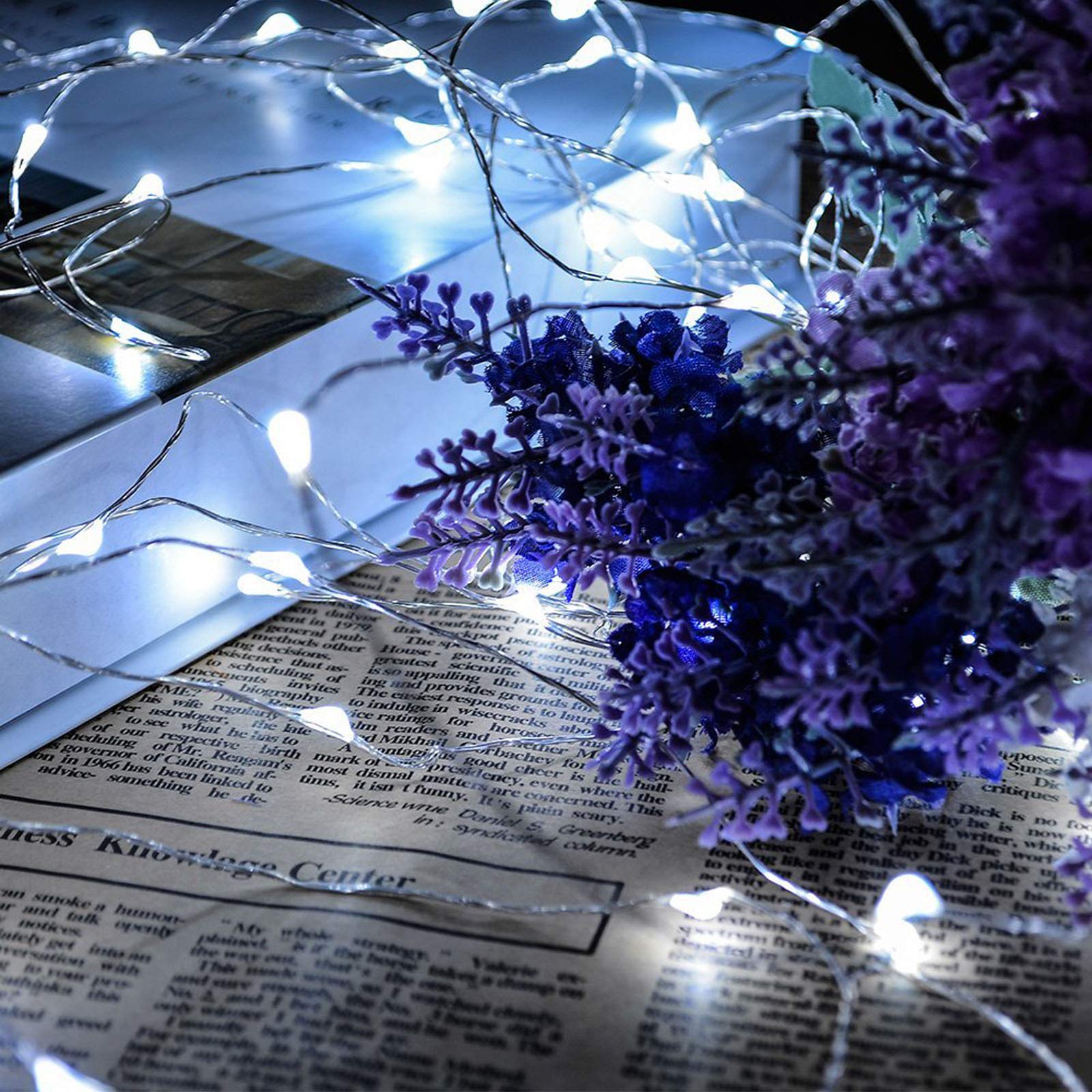 RUICHEN 500 LED Dimmable Fairy Lights - 165ft Super Long Waterproof Twinkle String Lights with Remote Control | Cool White Plug-in Silver Wire Firefly Lights for Christmas, Wedding, Party, Bedroom, Patio & Garden Decor | Indoor & Outdoor Use