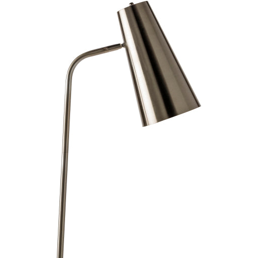 Modern Tanner Floor Lamp in Brushed Nickel Finish - Adjustable Height for Living Room, Bedroom, or Office Lighting