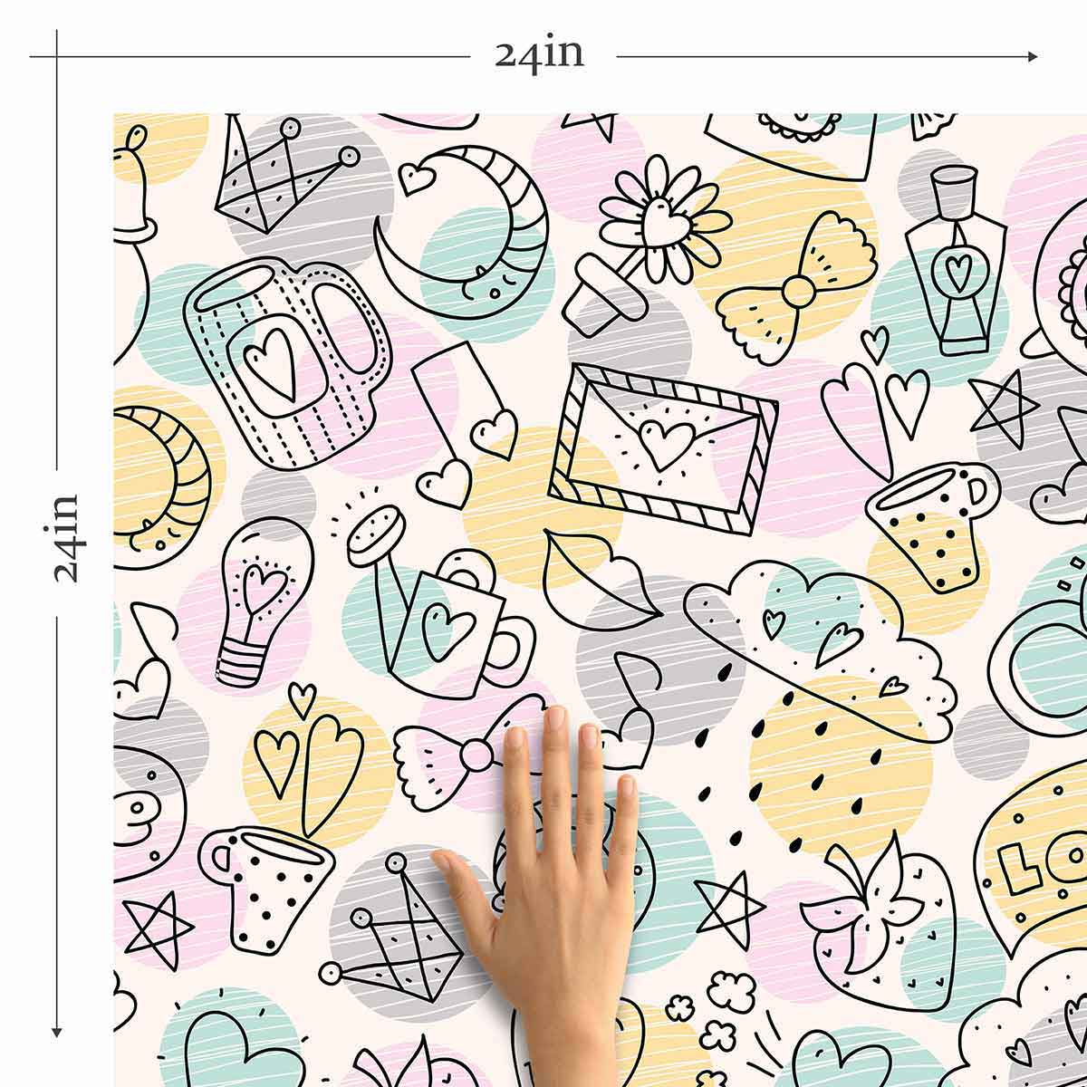 Purple Love Peel and Stick Removable Wallpaper - Self-Adhesive Floral Wall Decor for Bedroom, Living Room & Nursery - Easy DIY Home Renovation