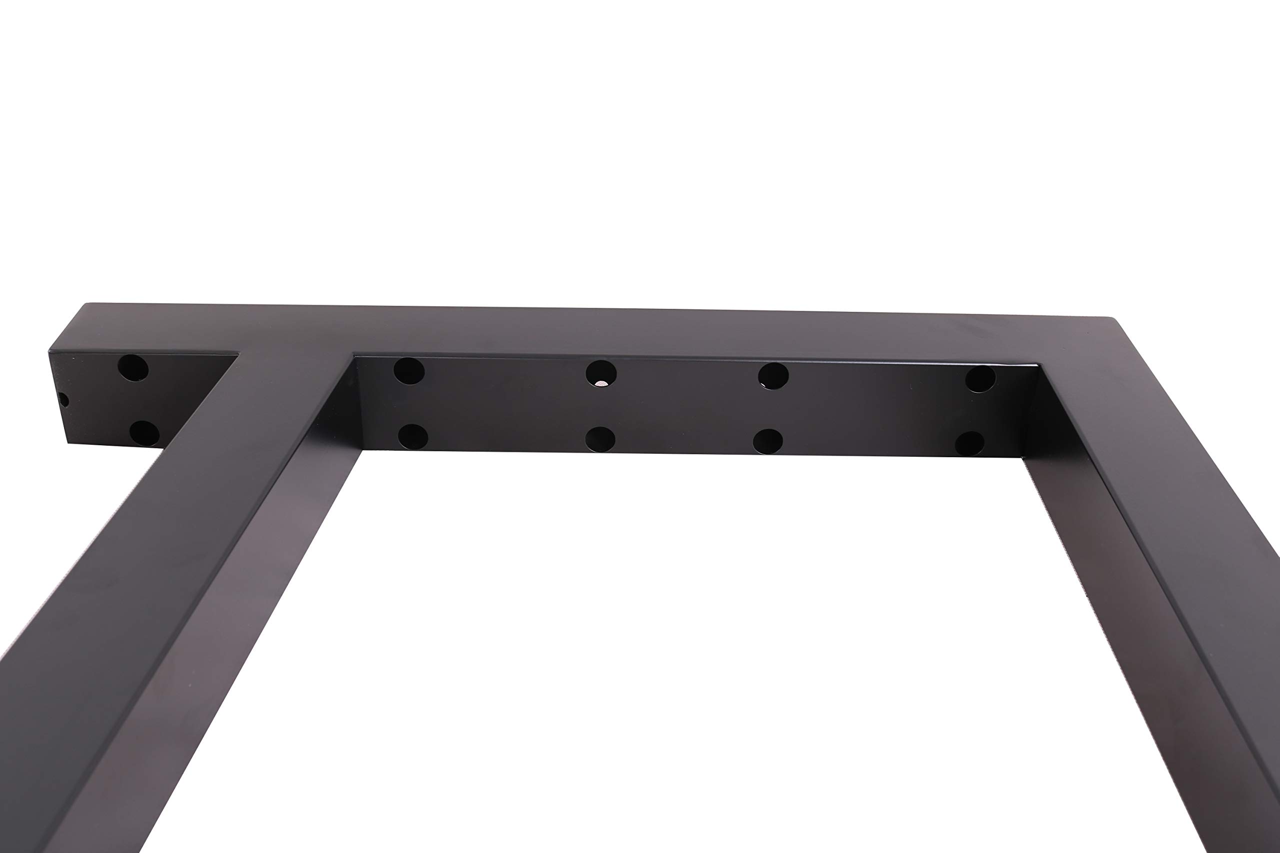 2 Pack Black Trapezoid Steel Table Legs - Heavy Duty Industrial Dining Table Legs, Office Desk Legs, Kitchen Counter Legs - Perfect for Modern Farmhouse, Rustic & Industrial Style Furniture (Set of 2) - Ideal for Home Office, Restaurant, Cafe & Kitchen Islands