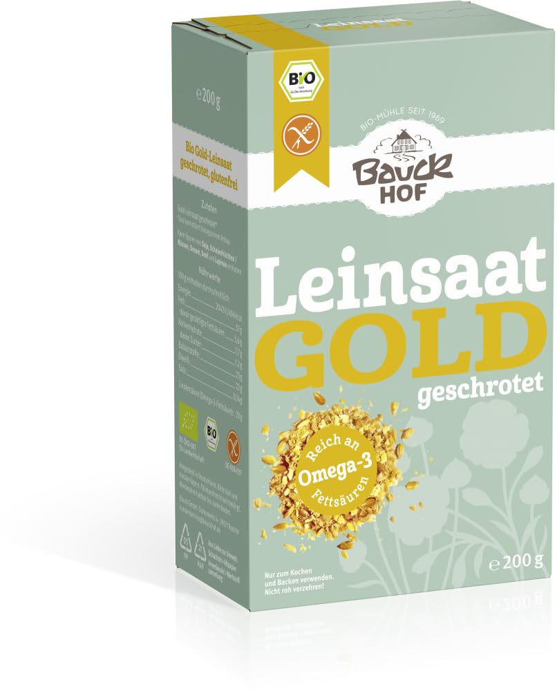 Organic Gluten-Free Golden Flaxseed Ground (2 x 200g) - Perfect for Smoothies, Baking & Healthy Breakfasts