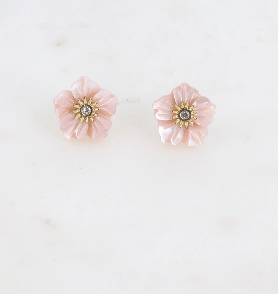 Elegant Flower and Crystal Stud Earrings - Delicate & Subtle Sparkle for Women | Perfect for Weddings, Parties & Everyday Wear