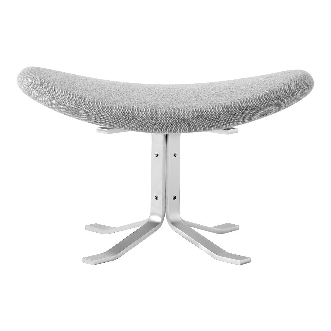 Erik Jørgensen Corona Ottoman - Modern Leather Footstool with Wooden Legs | Perfect for Living Room, Bedroom & Office Decor