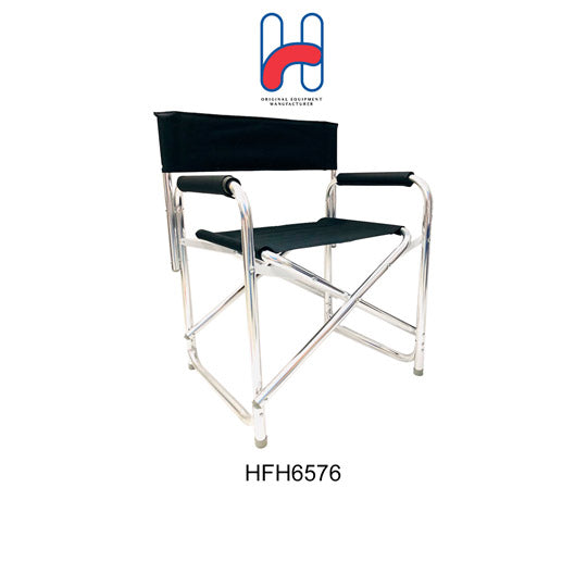Foldable Director Chair with Aluminum Frame & Canvas Seat - Portable Camping, Beach, Outdoor Events & Home Decor (HFH6576)