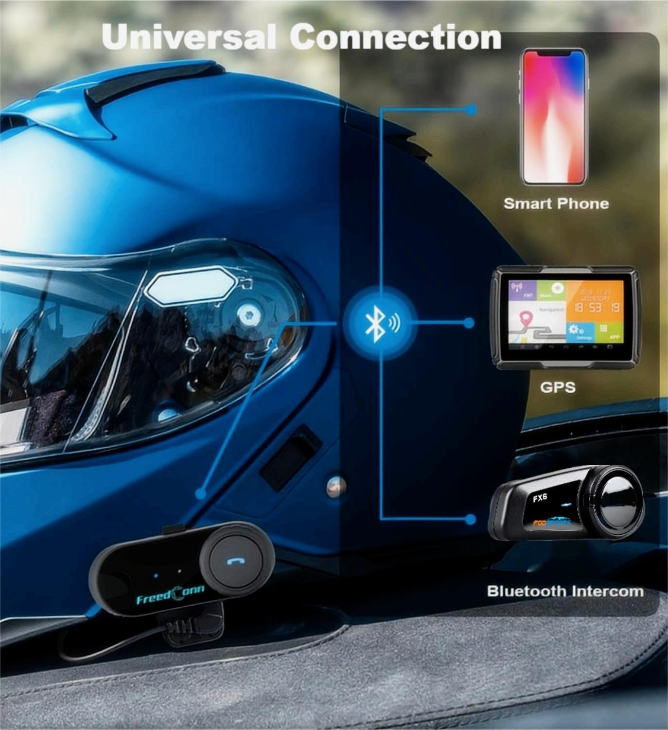 FreedConn T-COMVB Motorcycle Bluetooth Headset - Bluetooth 5.0 Helmet Communication System for Motorcycle, Skiing & Outdoor Sports | 800M Range | 2-3 Rider Intercom | Music Sharing | 2 Pack with Hard/Soft Mic Options | Perfect for Group Riding, Adventure Tours & Snow Sports