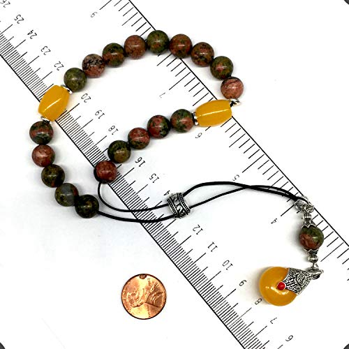 UNAKITE STONE BEADS - 10 mm, 19 Beads-