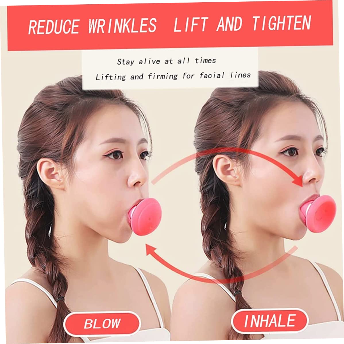 Facial Exerciser & Double Chin Reducer - Jaw Exerciser for Face Toning & Skin Tightening | Yoga Facial Massager for Double Chin Removal & Jawline Definition | Perfect for Home Workouts & Anti-Aging Skincare Routine