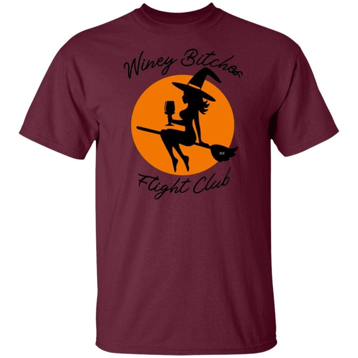 WineyBitches.Co Ultra Soft Cotton T-Shirt - Winey Bitches Flight Club Graphic Tee for Women | Perfect for Casual Wear, Girls Night Out & Wine Tasting Events