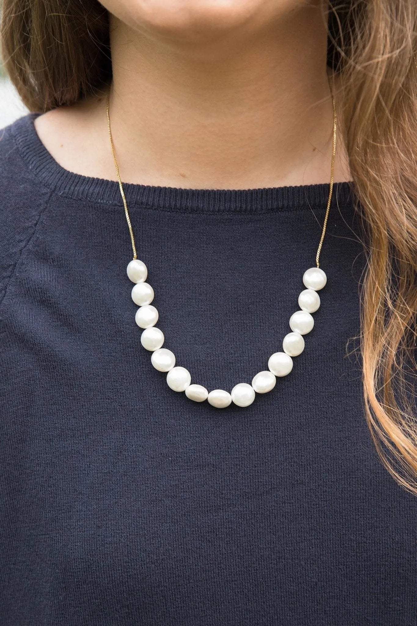 Elegant Pearl Long Chain Necklace for Women - Classic 18-24 Inch White Cultured Pearls Jewelry - Perfect for Weddings, Parties & Everyday Elegance