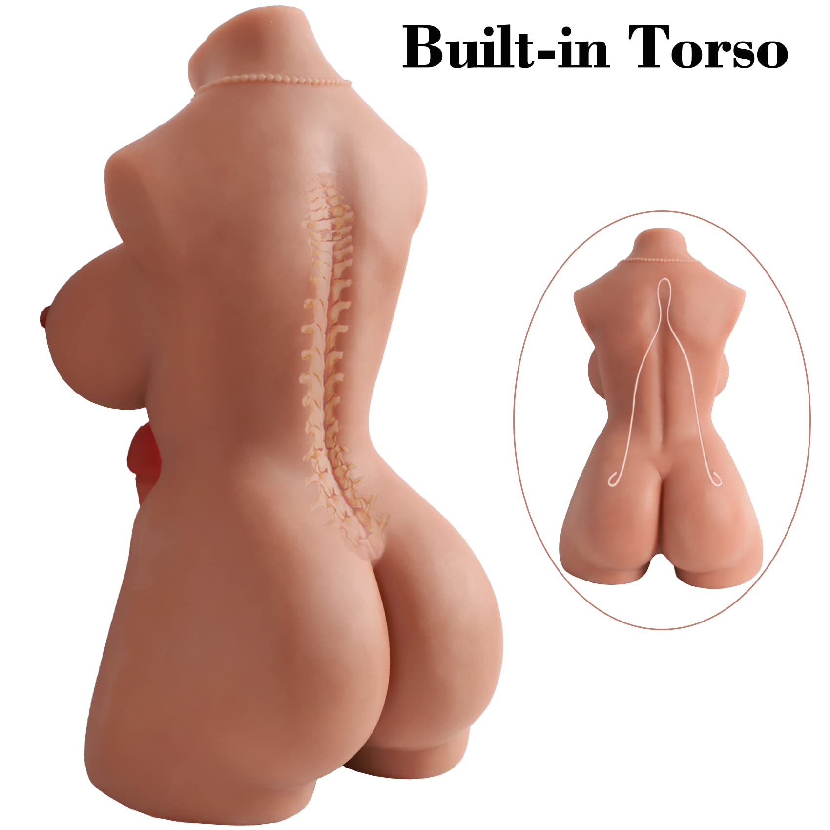 Realistic Transgender Sex Doll Torso with Soft Breasts & Detachable Dildo - 17lb Unisex Adult Toy for Couples & Solo Play - Male Masturbator & Anal Stroker for Enhanced Pleasure (Perfect for Roleplay & Spicing Up Relationships)