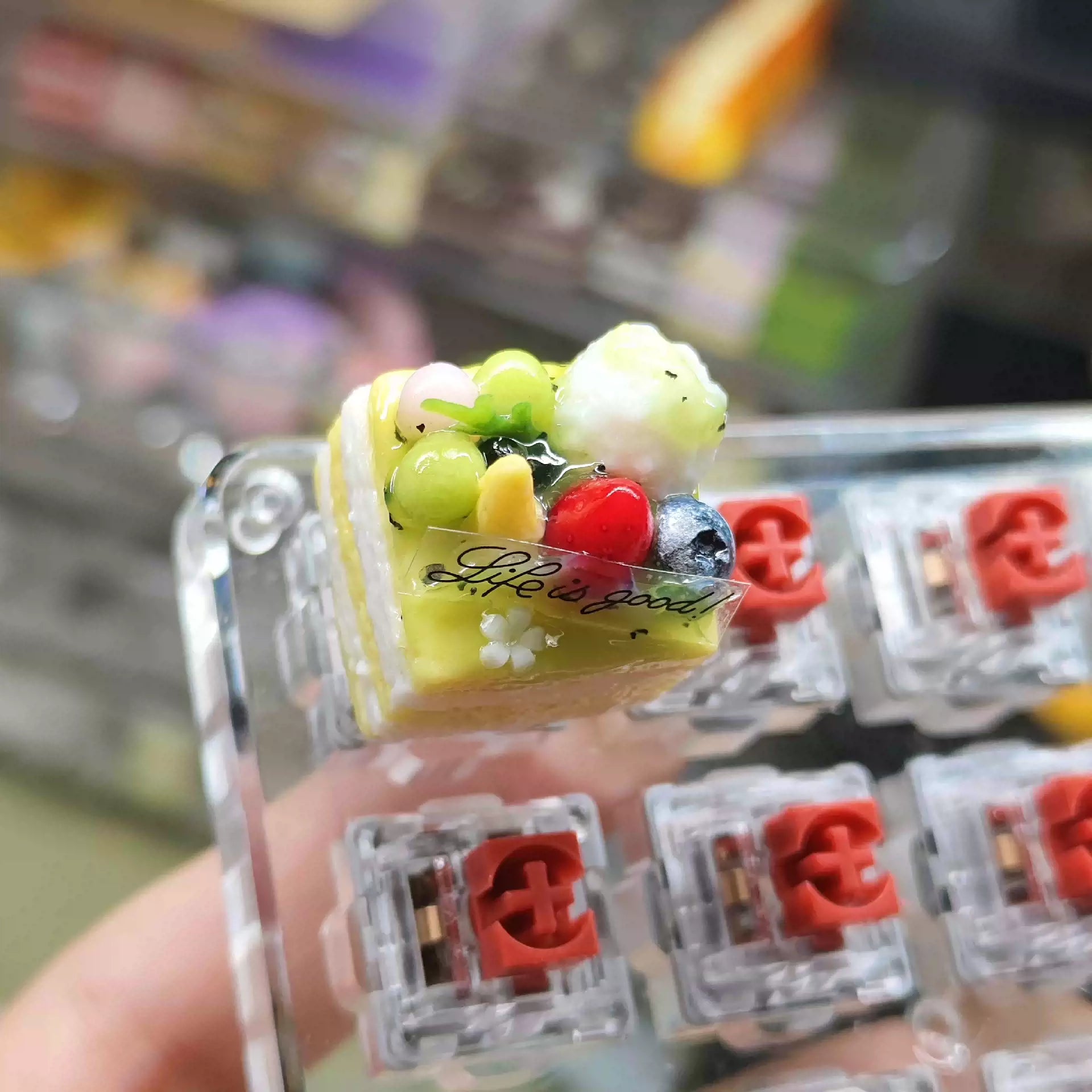 Handmade Resin Clay Food Collection Keycaps - Custom Stone Plastic Clay Artisan Keycaps for Mechanical Keyboards | Unique Keyboard Decor for Gaming & Office Use