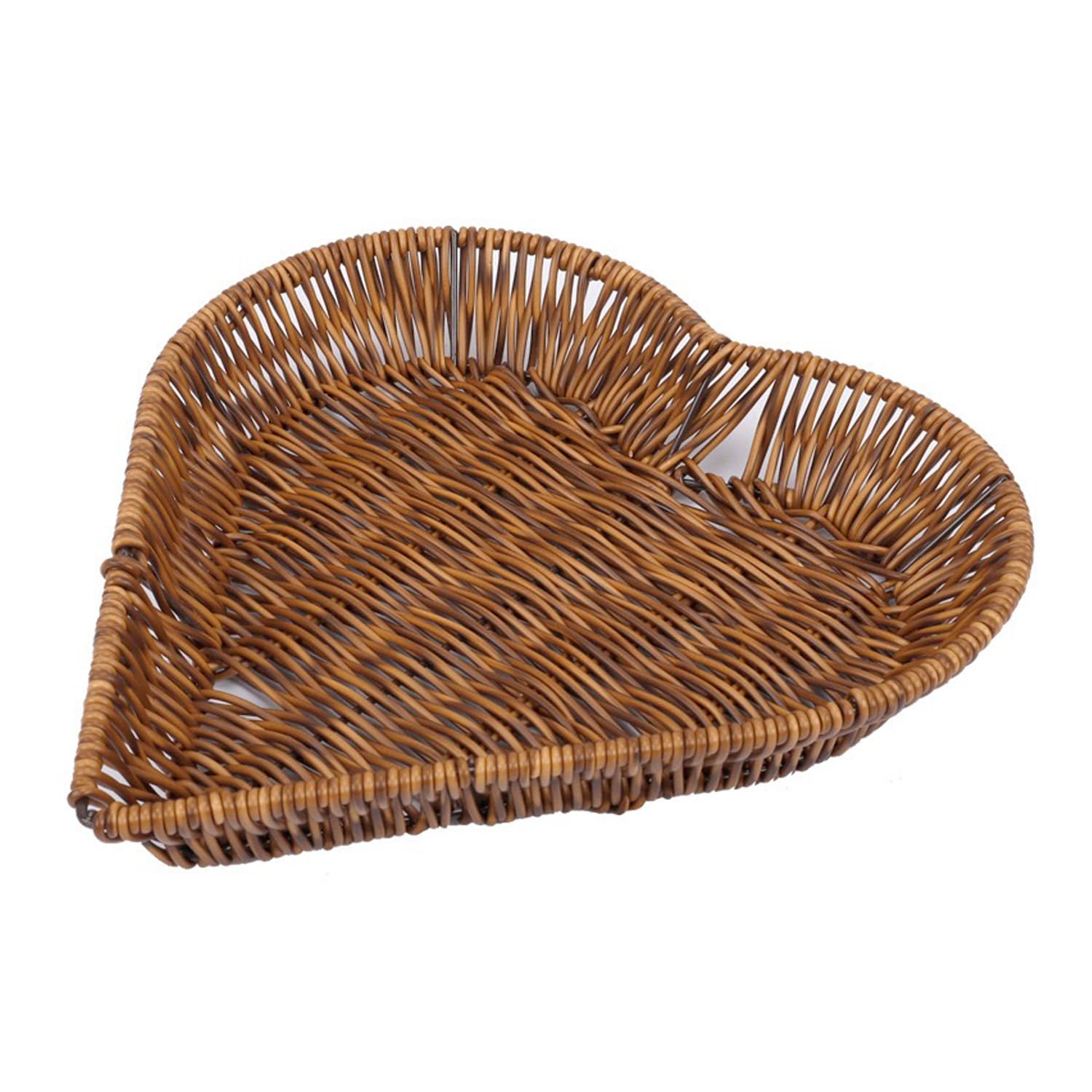 Heart-Shaped Woven Storage Basket - Decorative Rattan Fruit & Bread Holder for Kitchen, Bathroom, Dining Table - Perfect for Organizing Snacks, Towels, and Home Decor
