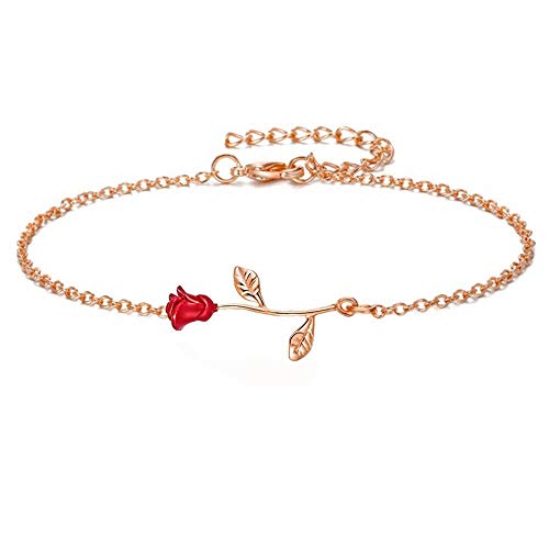 red rose rose gold bracelet
