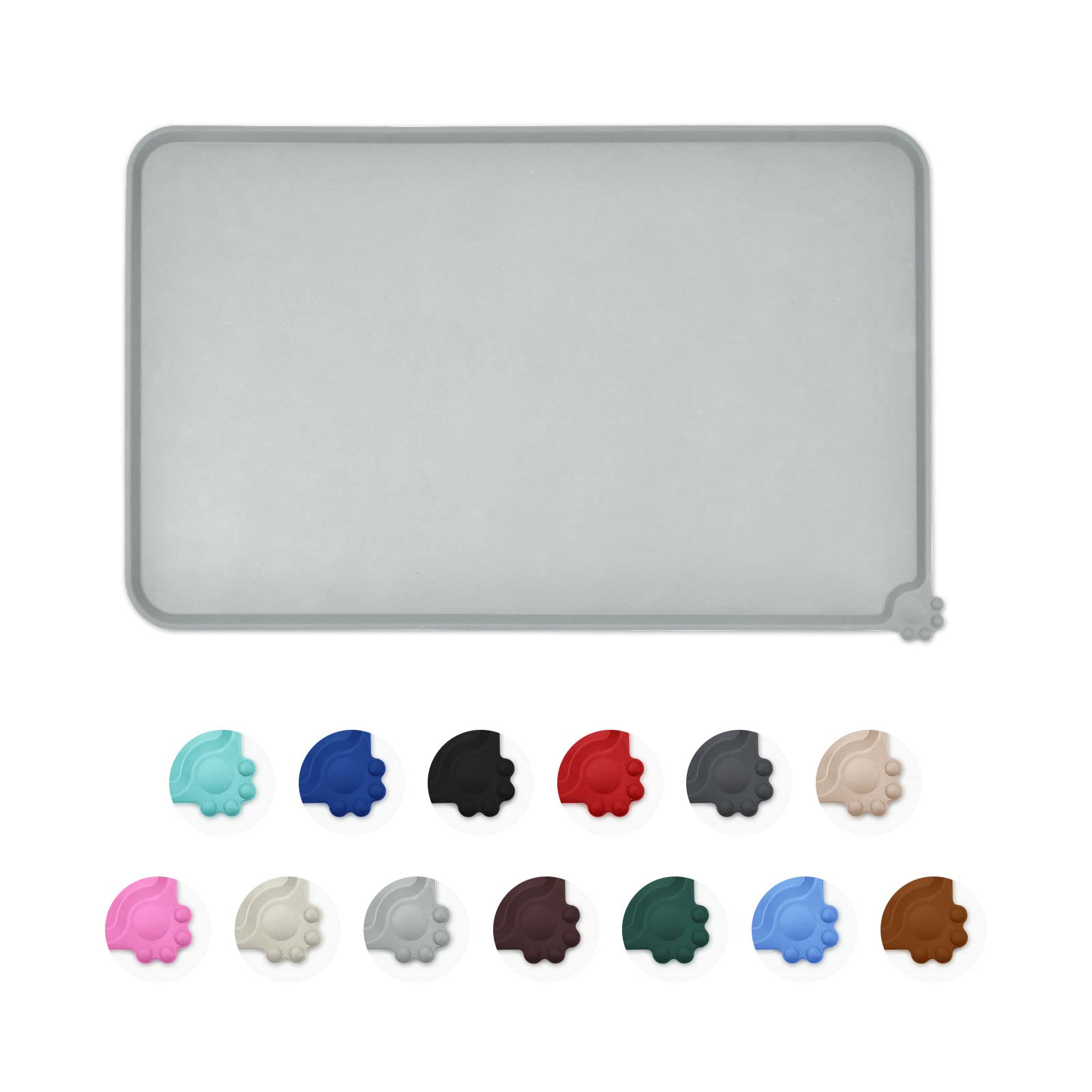 AOKLANT Non-Slip Waterproof Pet Food Mat for Dogs & Cats - Durable Bowl Placemat with Multiple Color Options - Perfect for Kitchen, Dining Area, and Outdoor Use