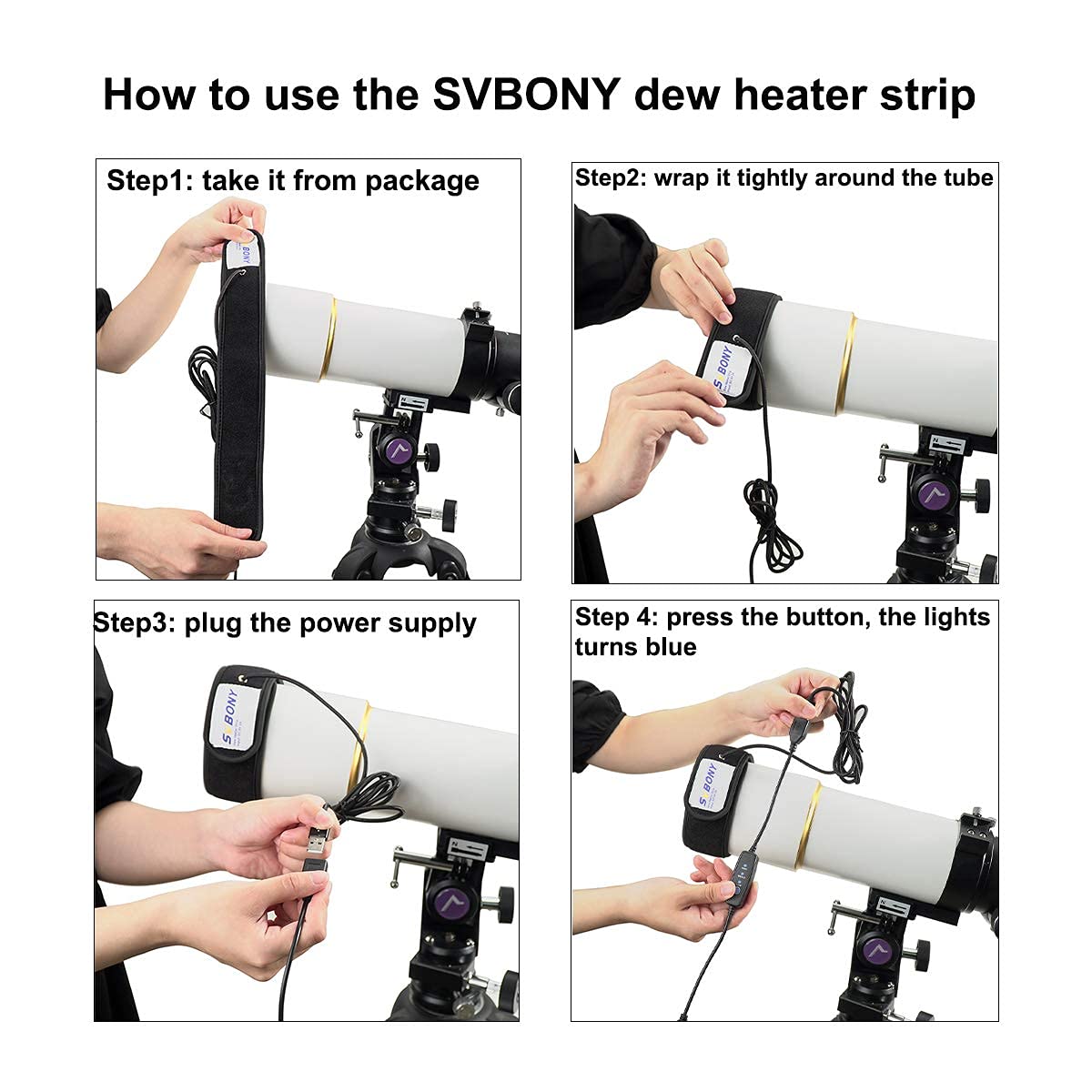 SVBONY SV165 30mm F4 Mini Guide Scope with SV172 320mm Dew Heater Strip - Compact Astronomical Telescope Accessory for Stargazing, Astrophotography & Night Sky Observation