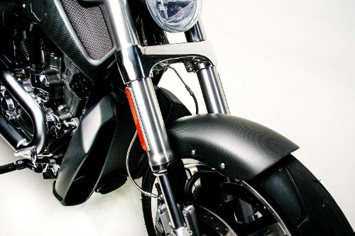 Bestem CBHD-VROD-FFD-F Black Carbon Fiber Matte Finish Front Fender for Harley Davidson VRSCF V-Rod Muscle - Durable Motorcycle Accessory for Enhanced Style & Protection on Cruiser Bikes