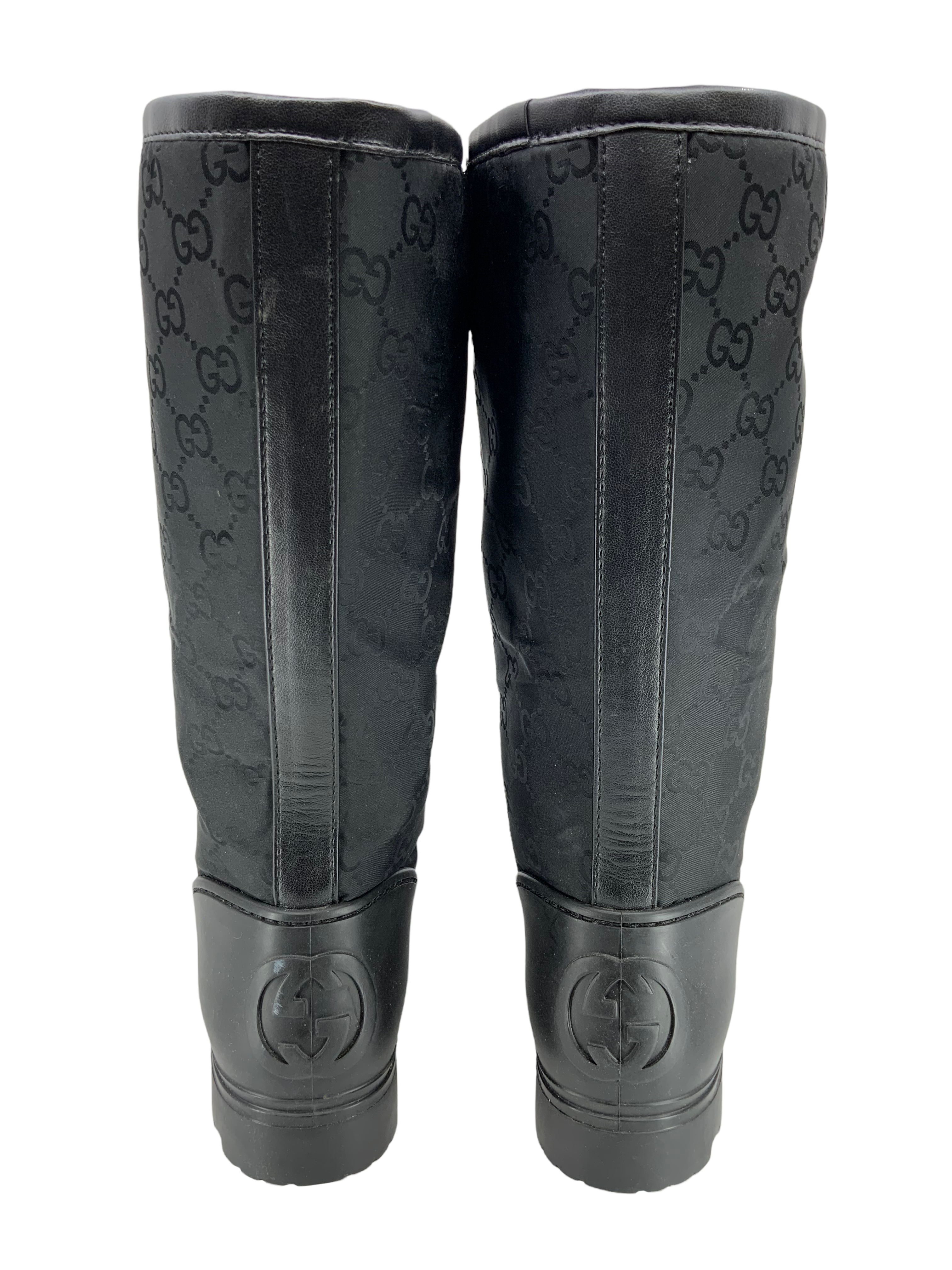Gucci Prato GG Monogram Rain Boots for Women - Waterproof Chelsea Boots Size 9 - Perfect for Rainy Days, Outdoor Adventures & Fashionable Street Style