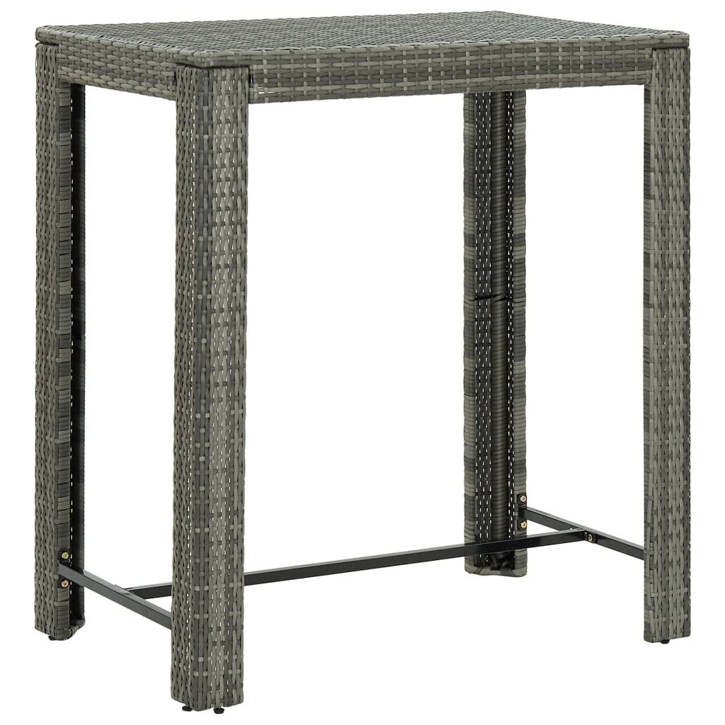 Gray Poly Rattan Outdoor Side Table 39.4