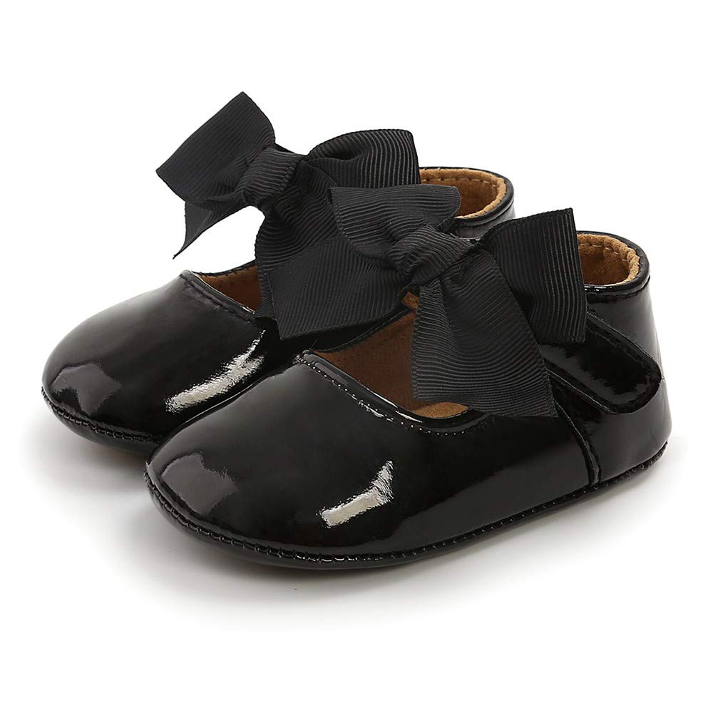 Baby Girl Shoes - Soft Sole Infant Toddler Walking Shoes | Princess Mary Jane Flat Shoes for Prewalkers & Weddings | Crib Shoes for Newborns & Special Occasions