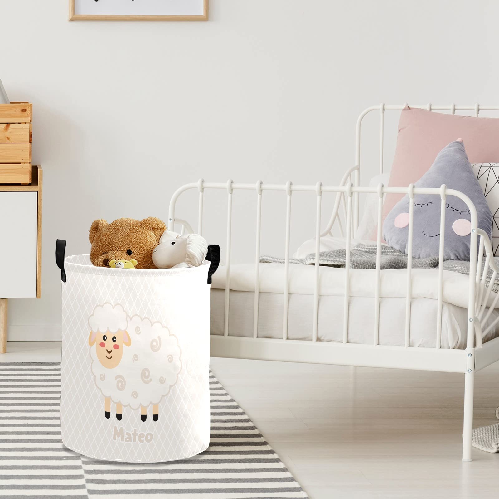 Collapsible Sheep Laundry Basket for Kids Room & Nursery Decor