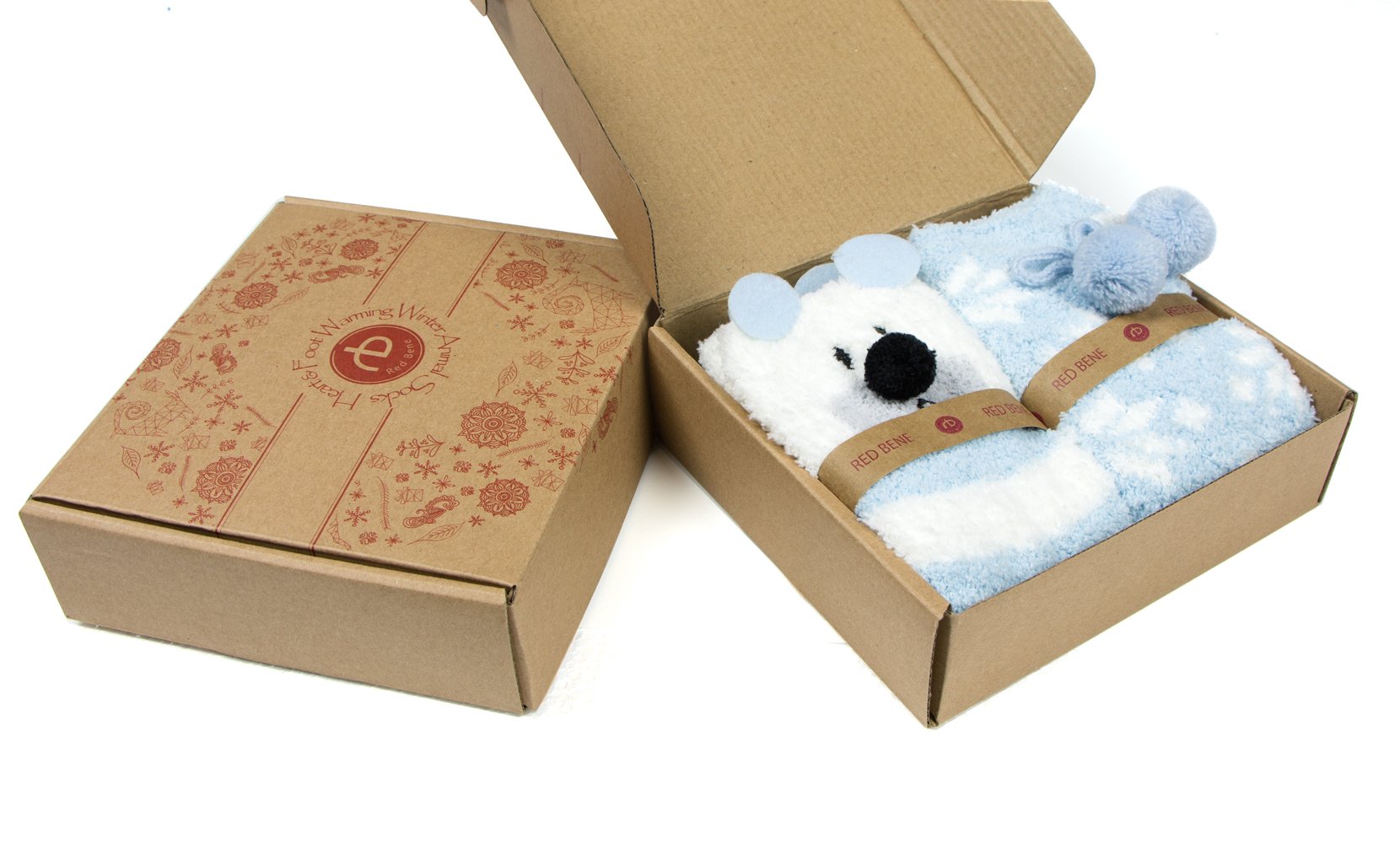 Cozy Red Bene Women's Animal Fuzzy Socks - Soft Warm Winter Slipper Socks for Women - Perfect for Home, Lounge & Gifts