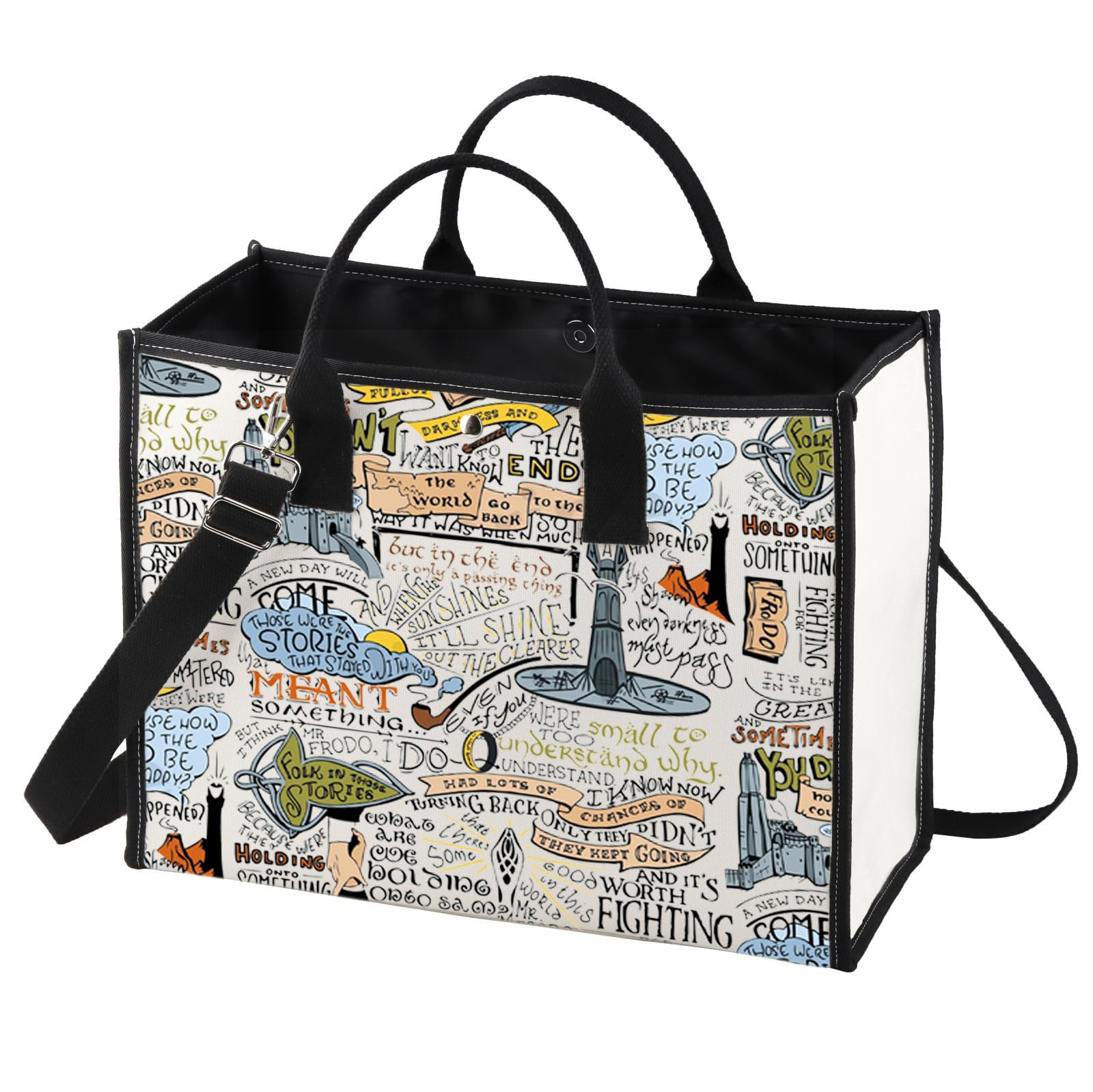 BWWKTOP Samwise Gamgee Quote Canvas Tote Bag - Lord of the Rings Inspired Reusable Shopping Bag for Women & Girls | Perfect for Book Lovers, Movie Fans & Eco-Friendly Grocery Shopping