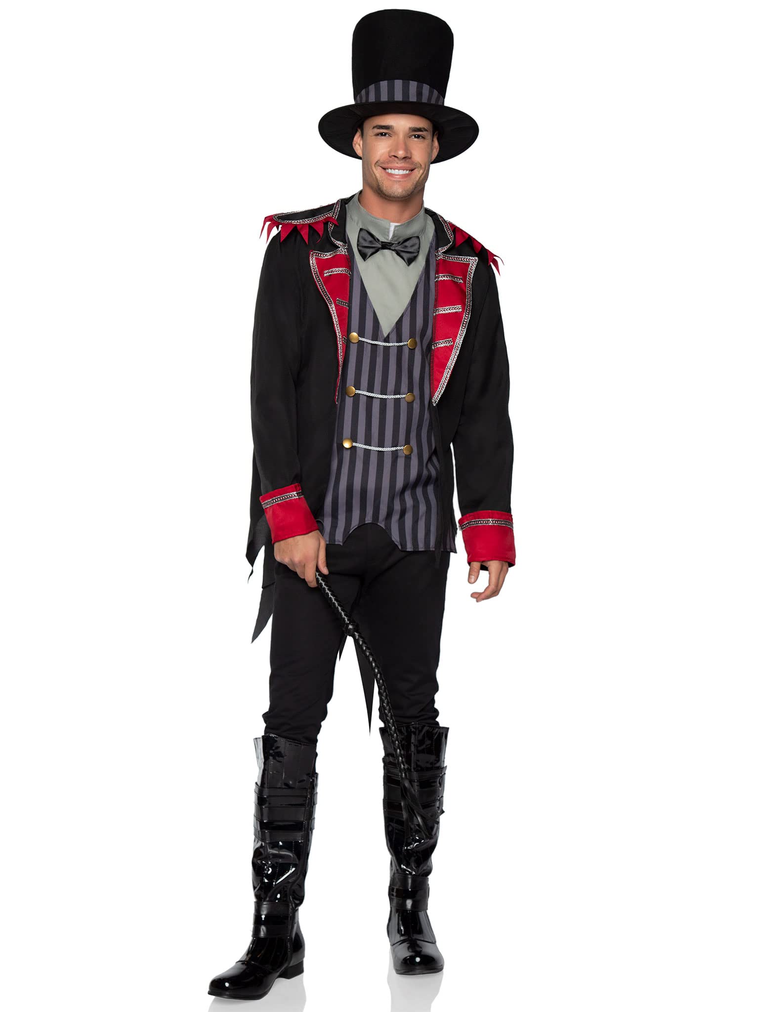 Leg Avenue Men's Sinister Ring Master Costume - Gothic Circus Ringleader Outfit for Halloween, Cosplay & Themed Parties