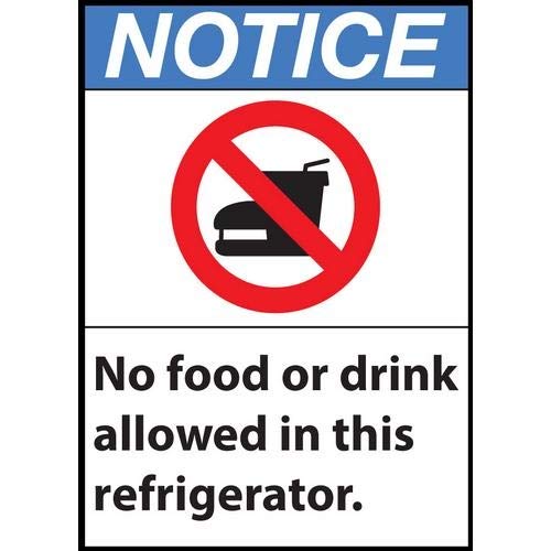 Notice No Food Or Drink Sign - Pack of 13 Safety Signs for Workplace, Restaurants & Hospitals - OSHA Compliant Green Products 20067S