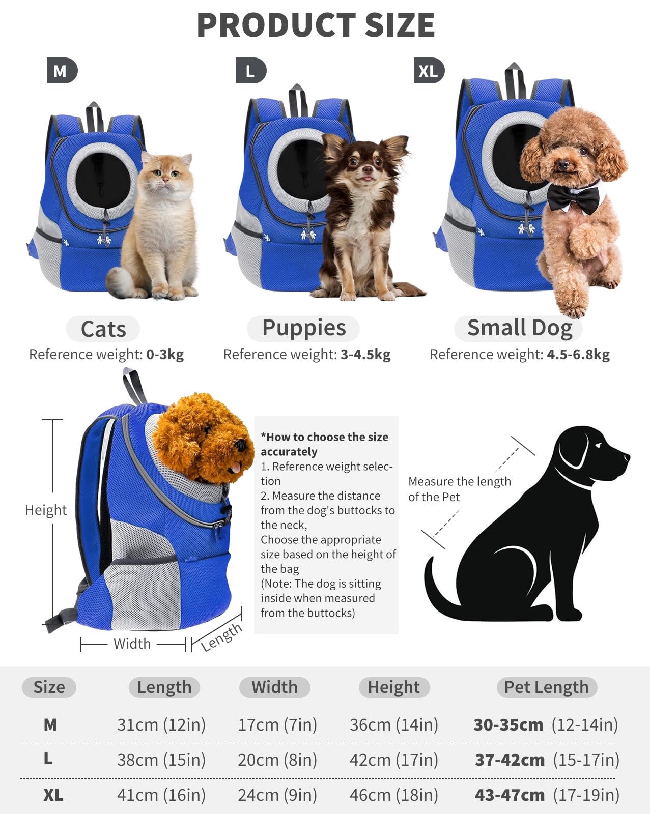 Best Dog & Cat Backpack Carrier for Travel - Lightweight Pet Carrier for Small Dogs & Cats - Perfect for Hiking, Camping & Airplane Trips