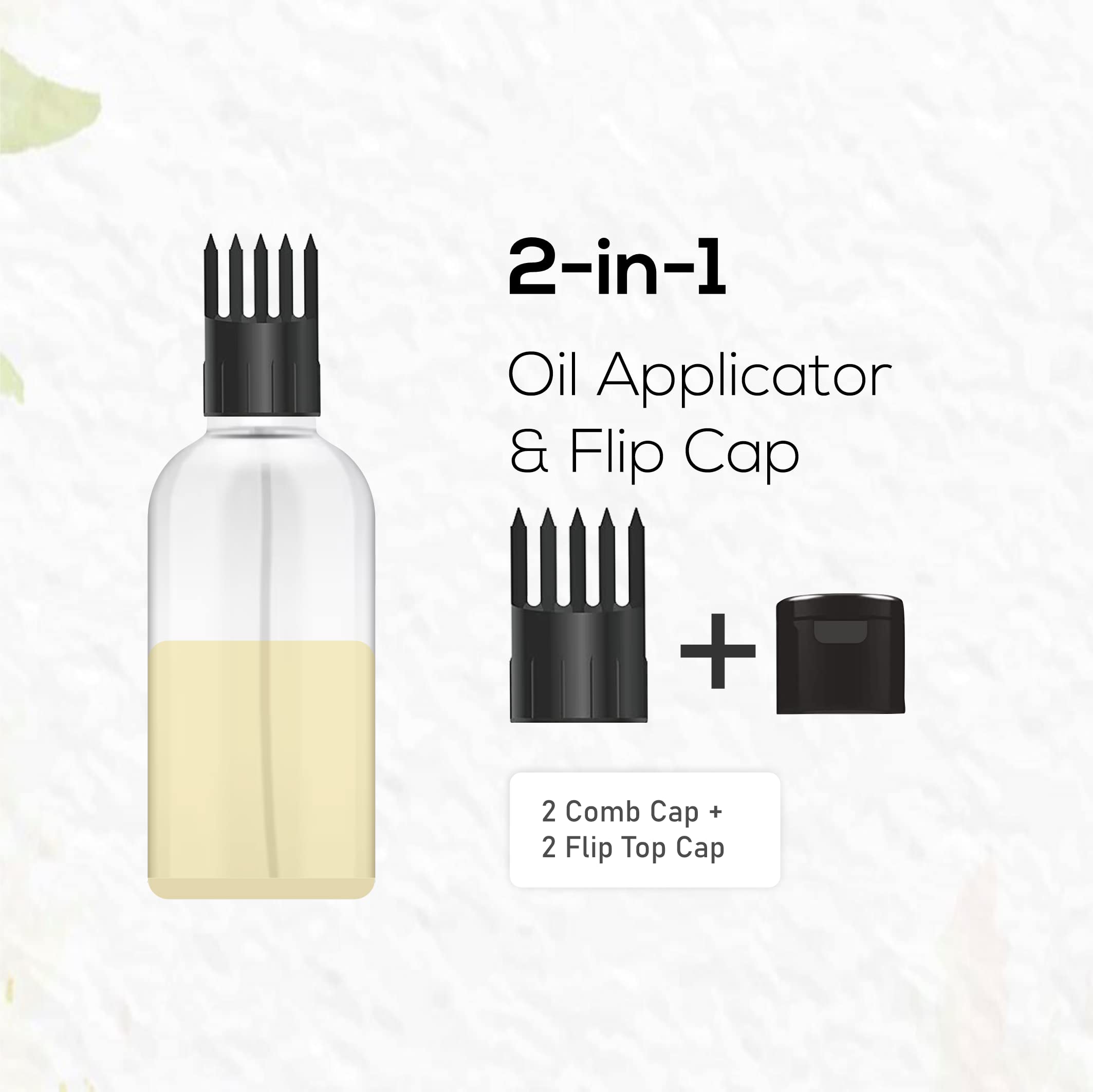 **PACKCESS 50ml Hair Root Applicator Bottle with Comb Cap & Fine Mist Spray – Refillable Travel Bottle for Hair Oil, Shampoo, Medicine & Beauty Products (Set of 2+2) – Perfect for Salon, Home & Travel Use**