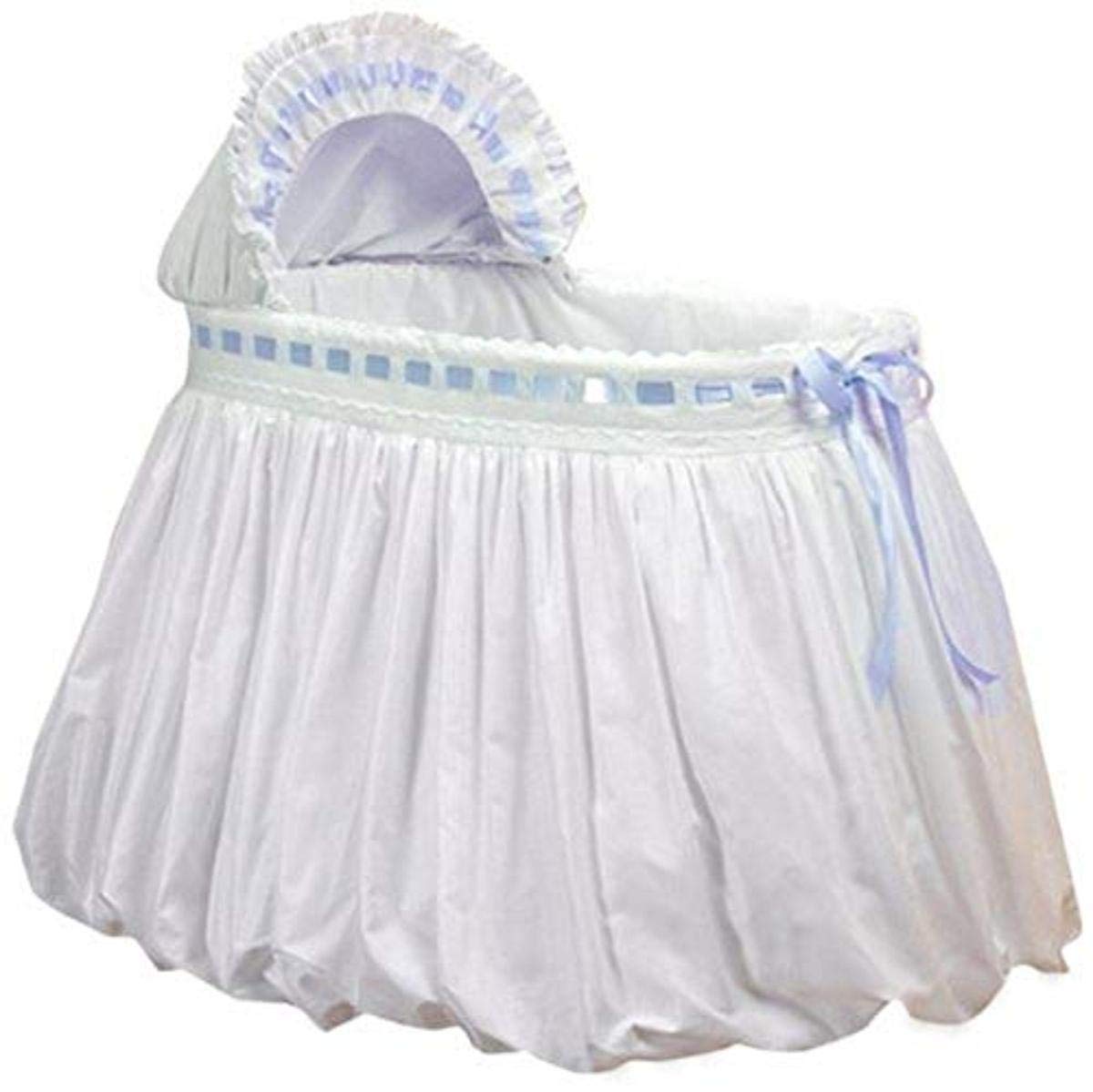 Blue Baby Doll Bassinet Bedding Set with Pretty Ribbon - Perfect for Doll Cribs, Nursery Decor & Pretend Play Accessories