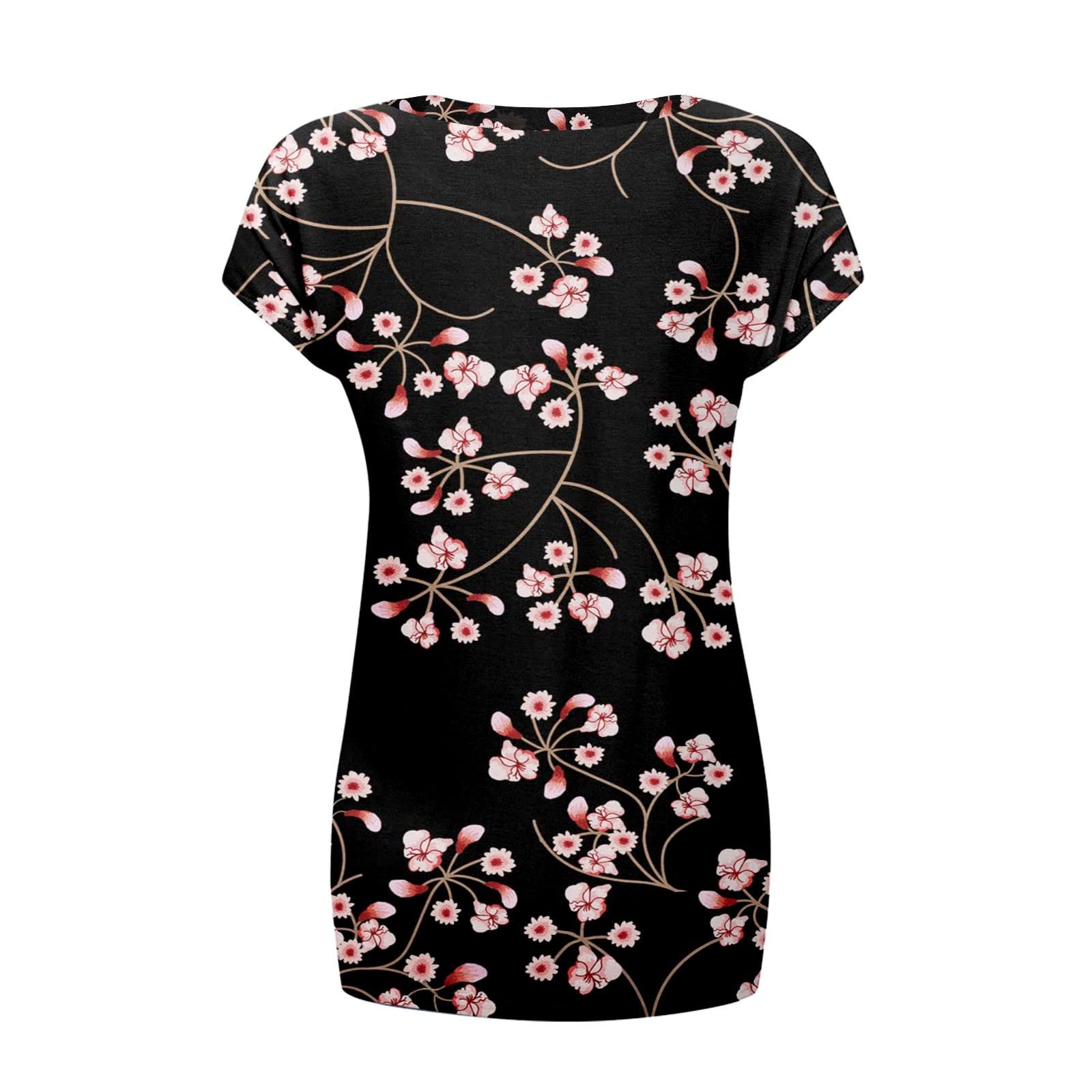Women's Short Sleeve T-Shirt - Summer Casual Loose Tunic Top with Front Twist Detail, Basic Work Tee, Trendy Blouse for Women | Perfect for Office, Outings & Everyday Wear