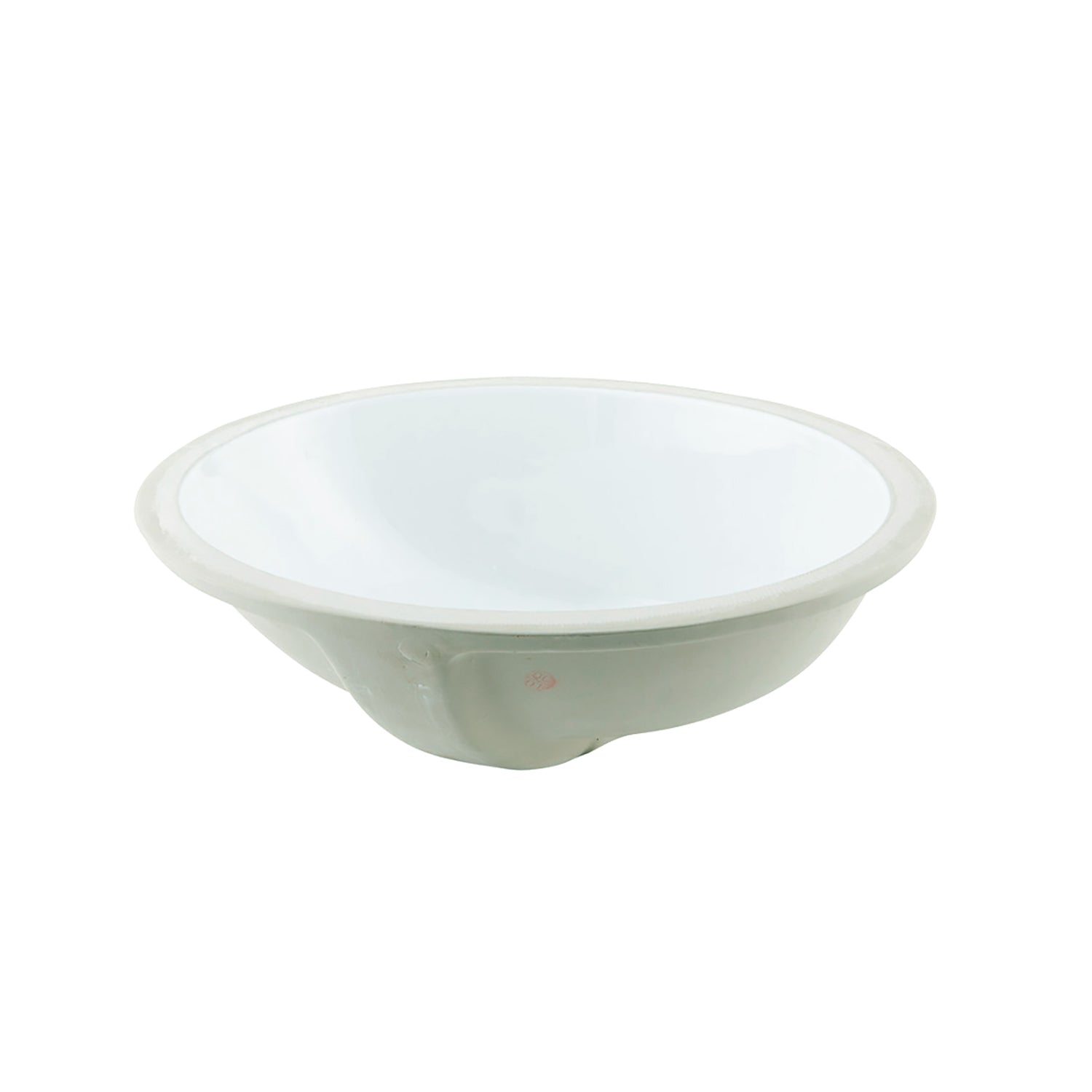 DAX Ceramic Oval Single Bowl Undermount Bathroom Sink - Ivory Finish, 18.06